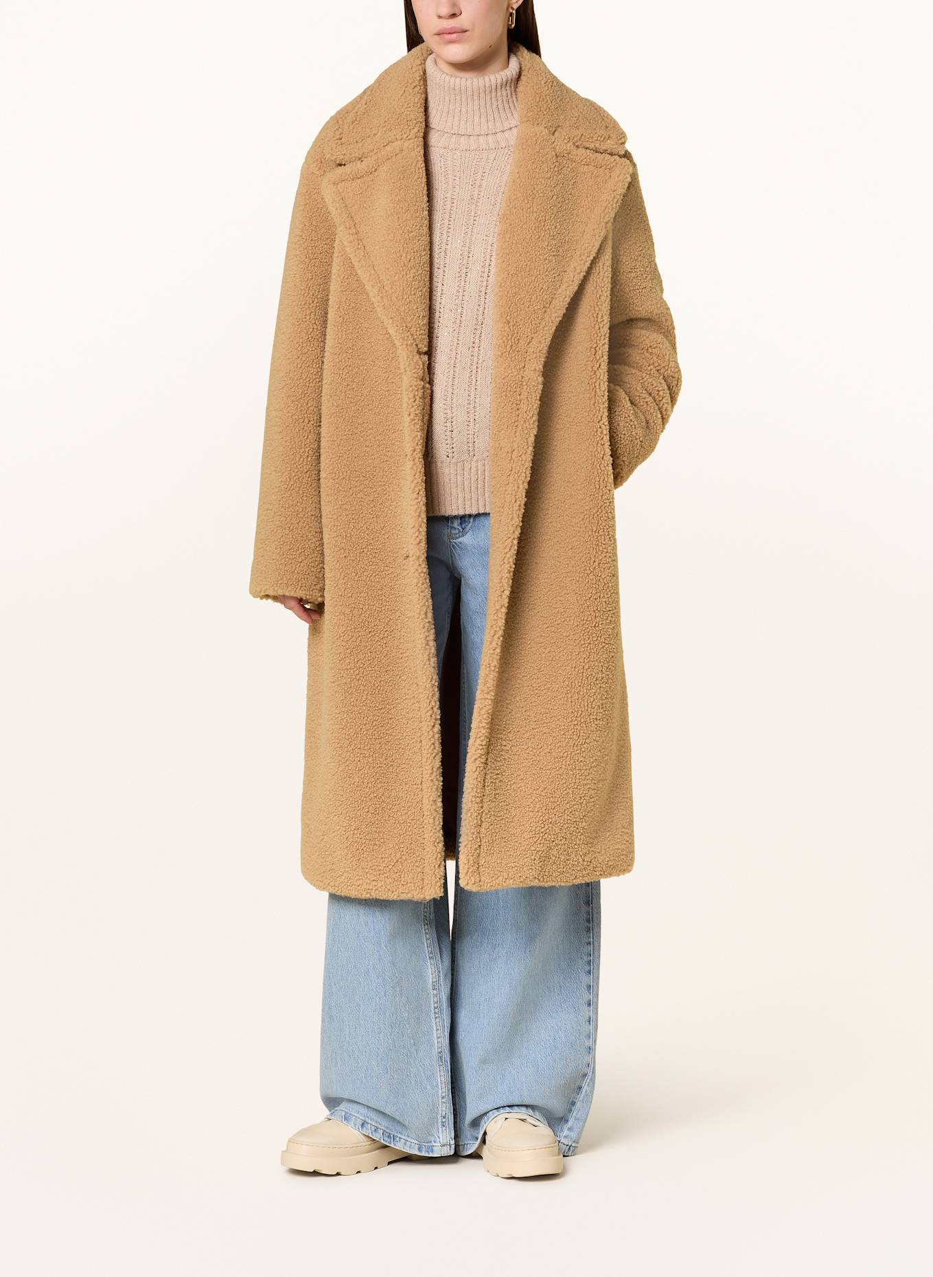 MARC AUREL Teddyfell-Mantel: CAMEL