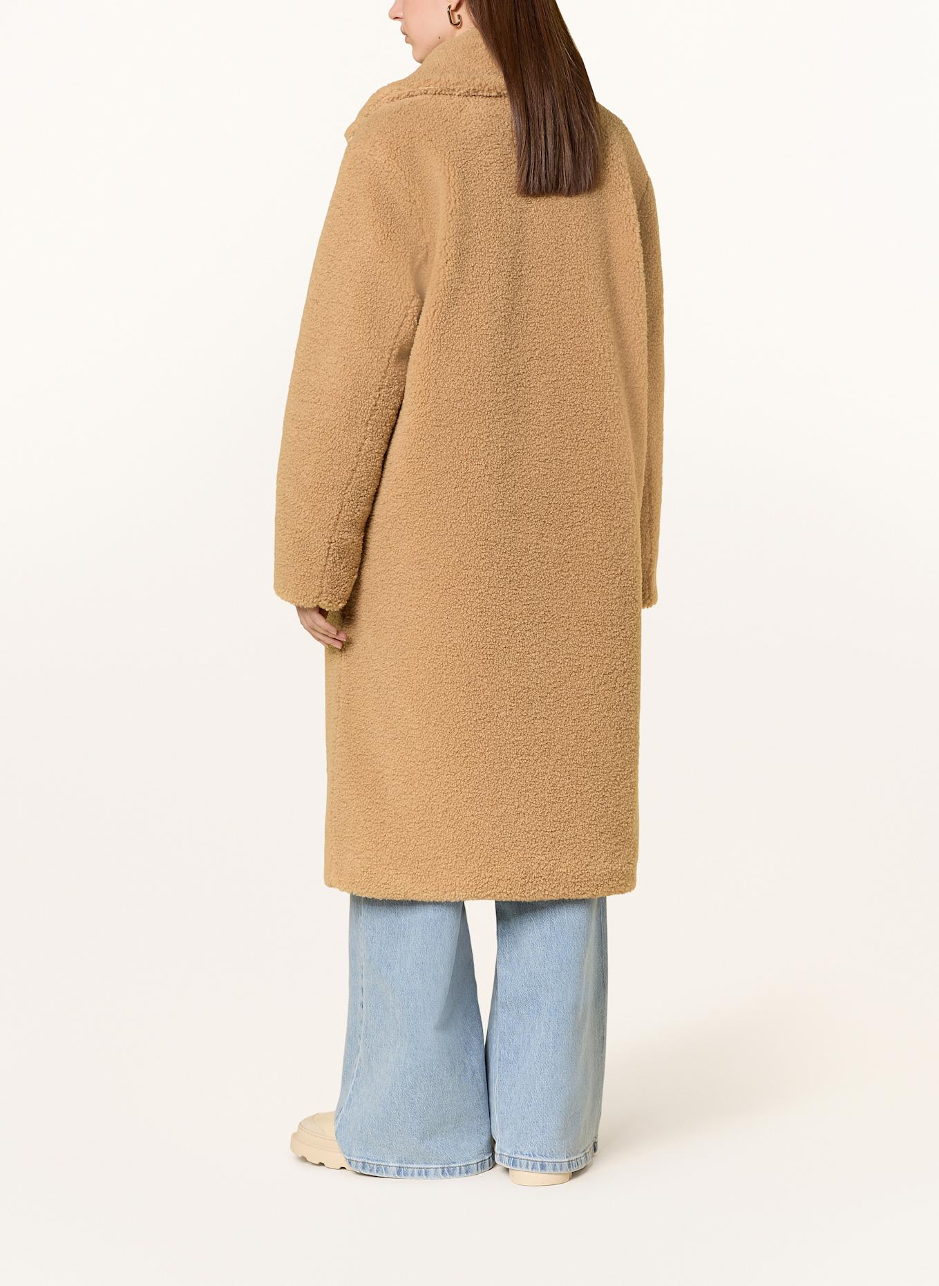 MARC AUREL Teddyfell-Mantel: CAMEL