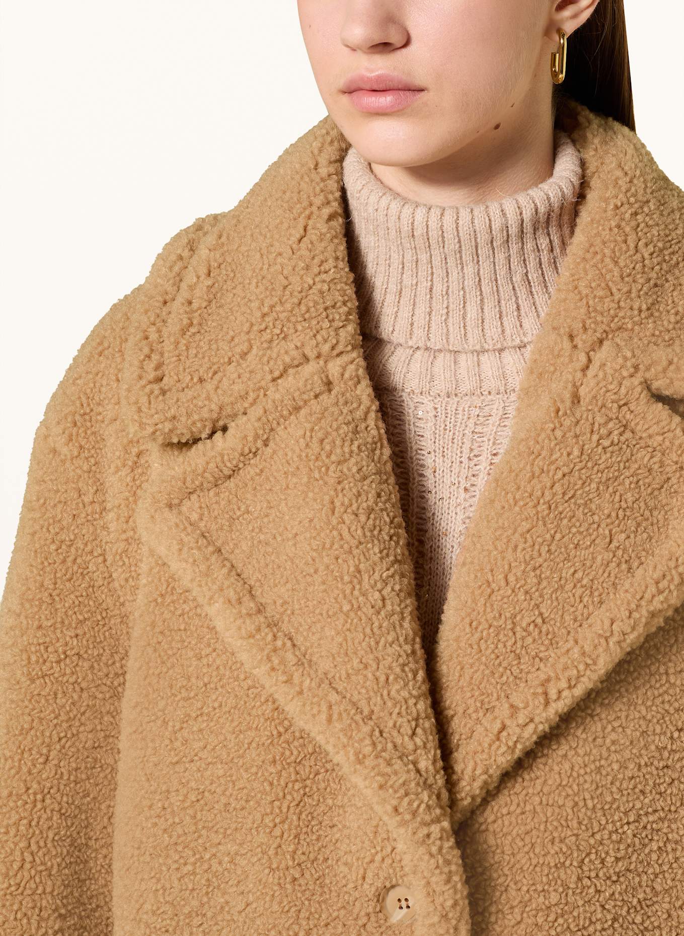 MARC AUREL Teddyfell-Mantel: CAMEL