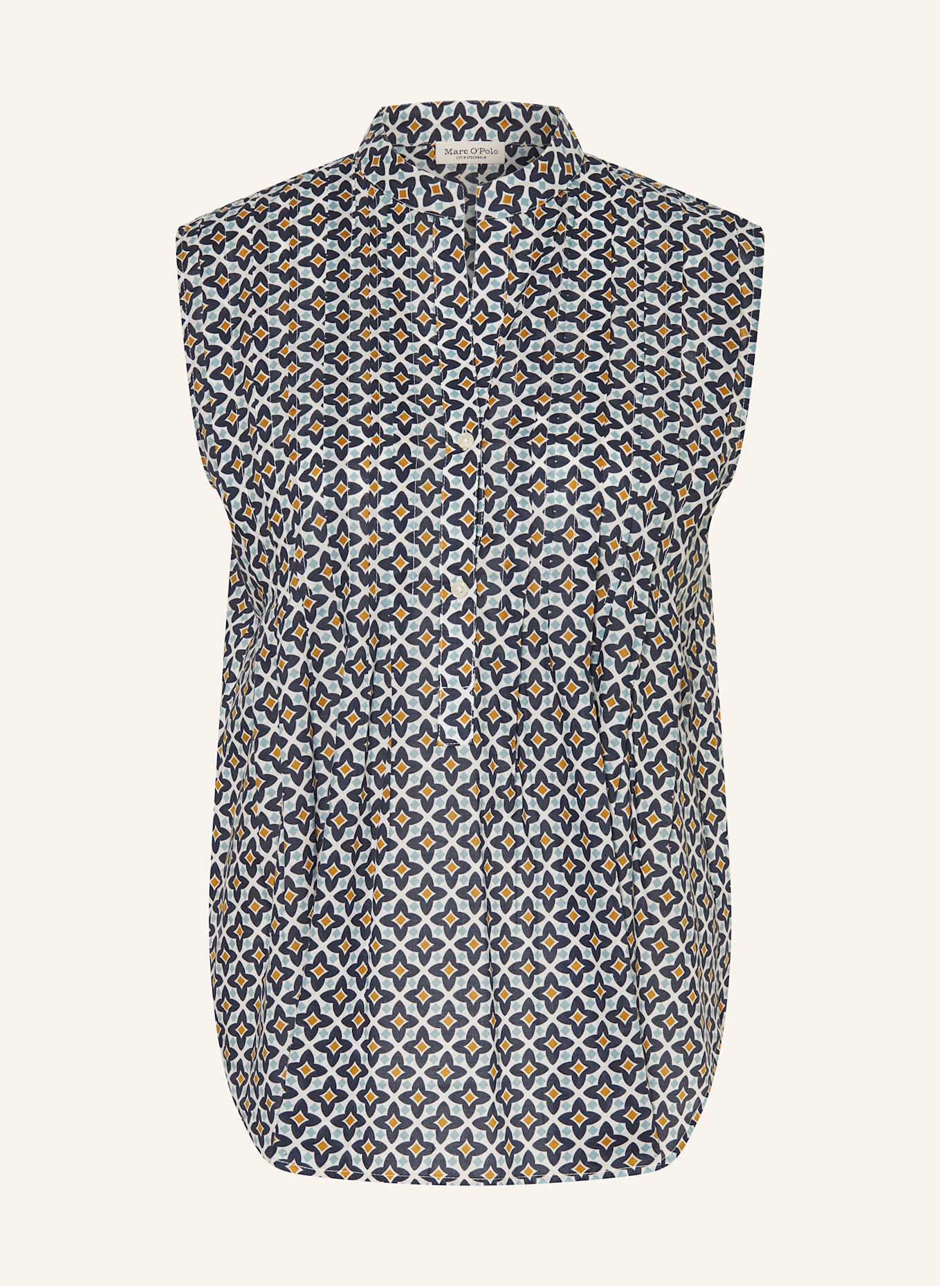 Marc O'Polo Bluzka bez rękawów: BIAŁY / GRANATOWY / CIEMNOŻÓŁTY