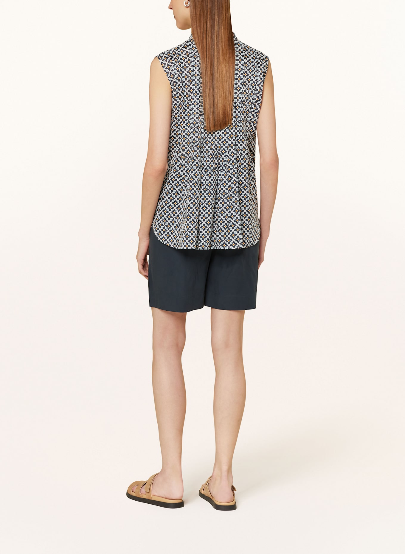 Marc O'Polo Bluzka bez rękawów: BIAŁY / GRANATOWY / CIEMNOŻÓŁTY