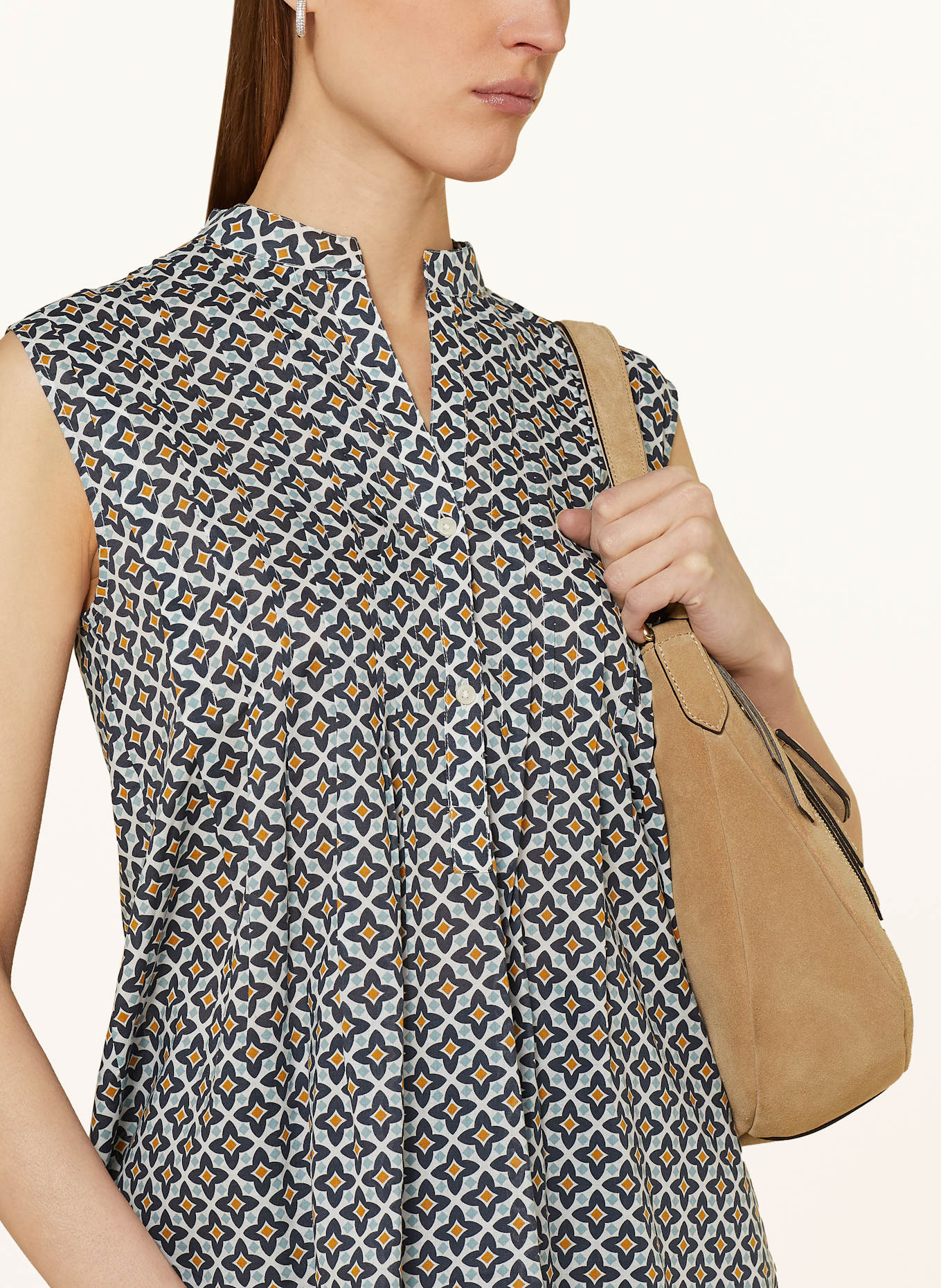 Marc O'Polo Bluzka bez rękawów: BIAŁY / GRANATOWY / CIEMNOŻÓŁTY