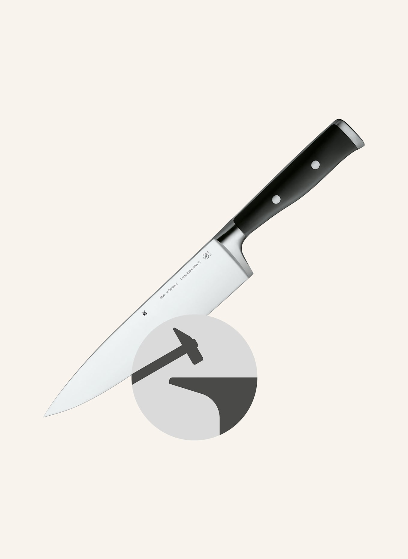 WMF 6-tlg. Messer-Set GRAND CLASS: SCHWARZ / SILBER / HELLBRAUN