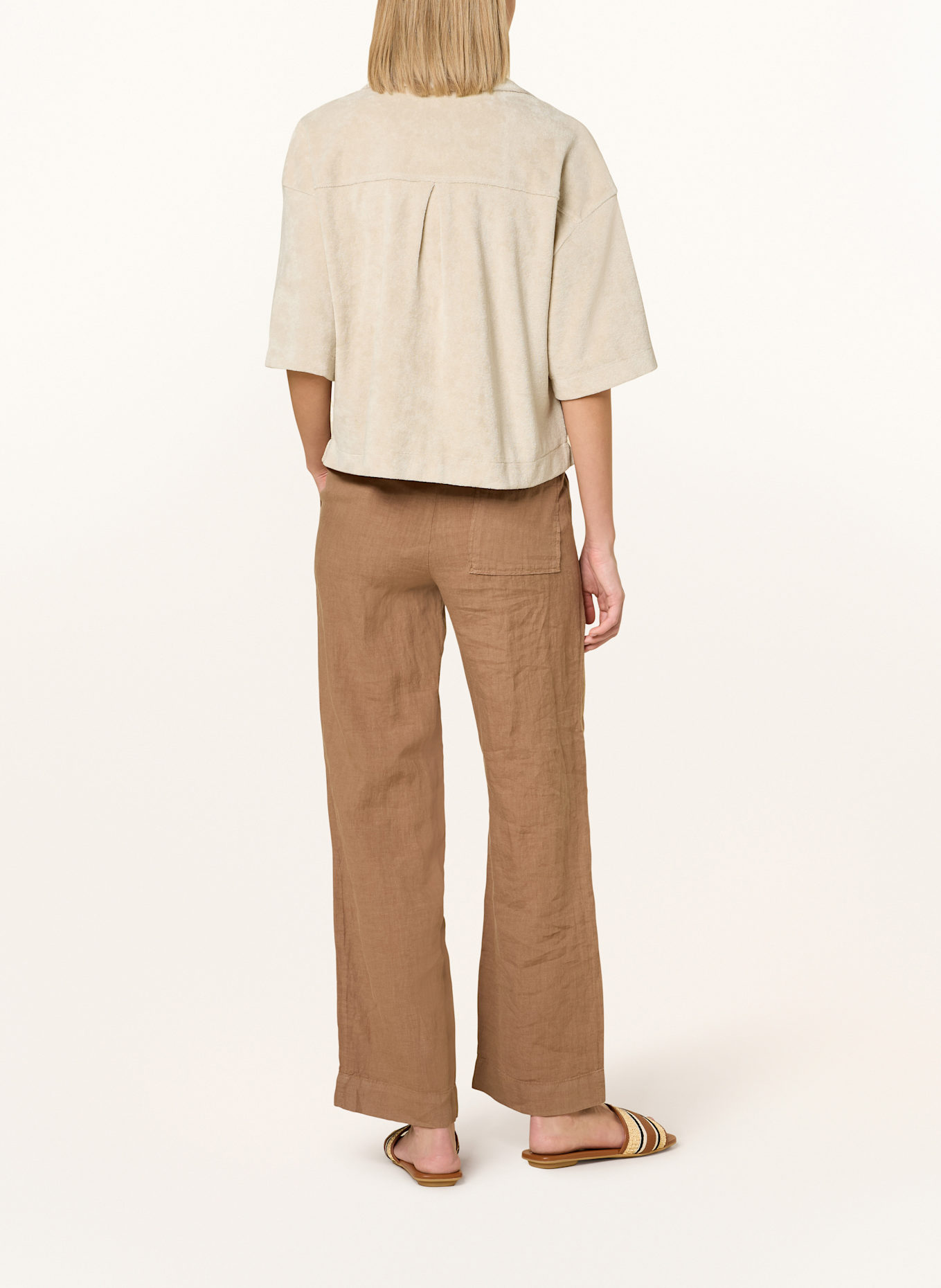 Marc O'Polo Frottee-Overshirt: HELLBRAUN