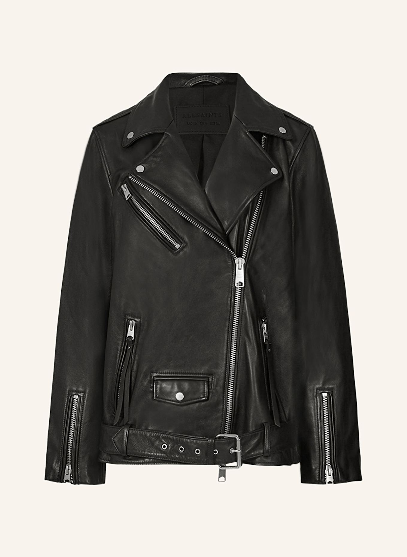 ALLSAINTS Lederjacke BILLIE BIKER: SCHWARZ