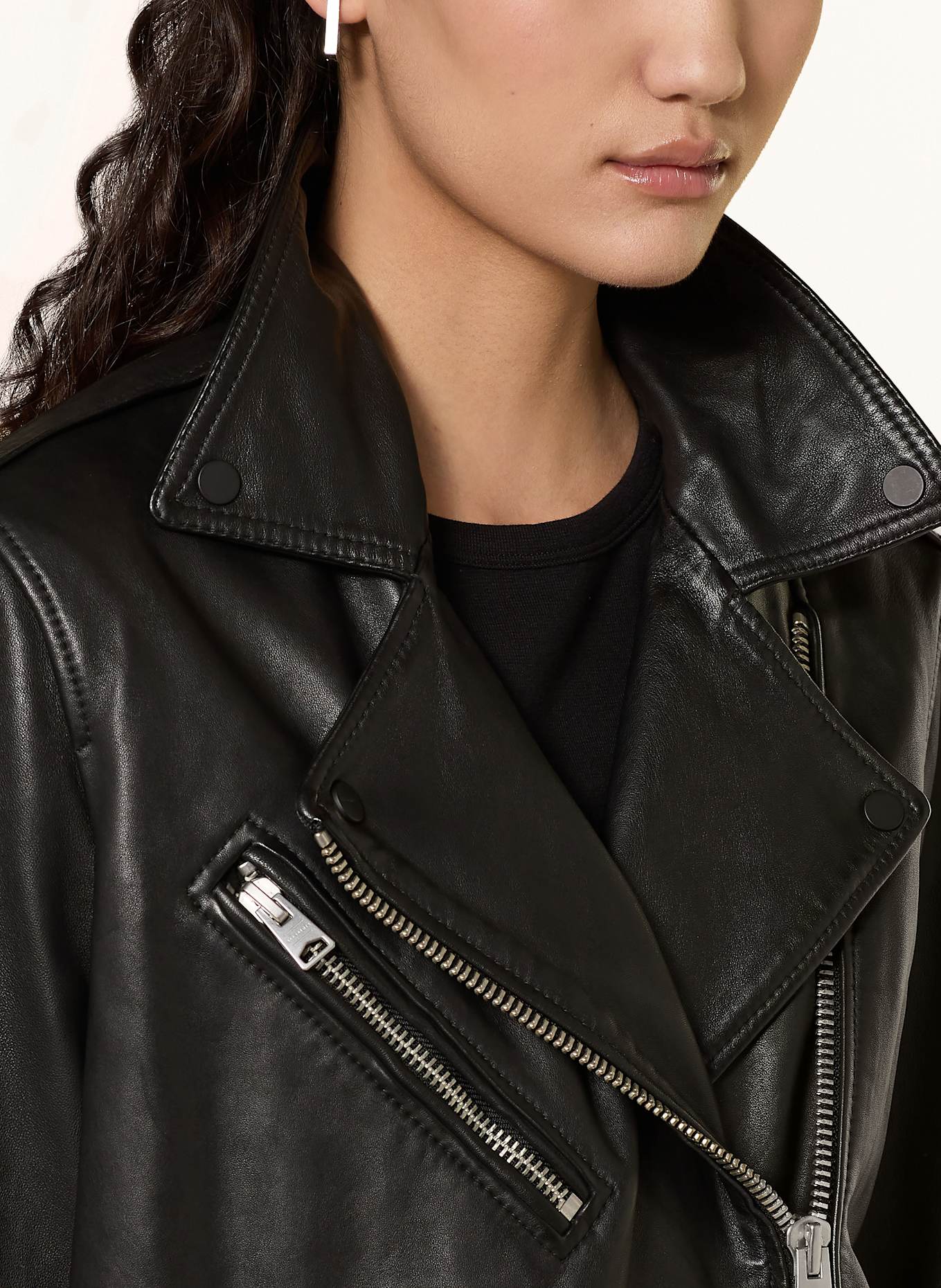 ALLSAINTS Lederjacke BILLIE BIKER: SCHWARZ