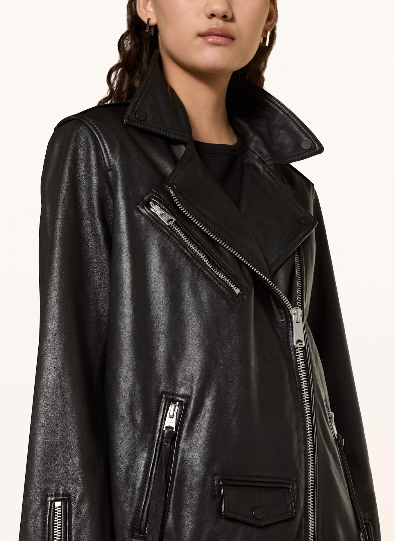ALLSAINTS Lederjacke BILLIE BIKER: SCHWARZ