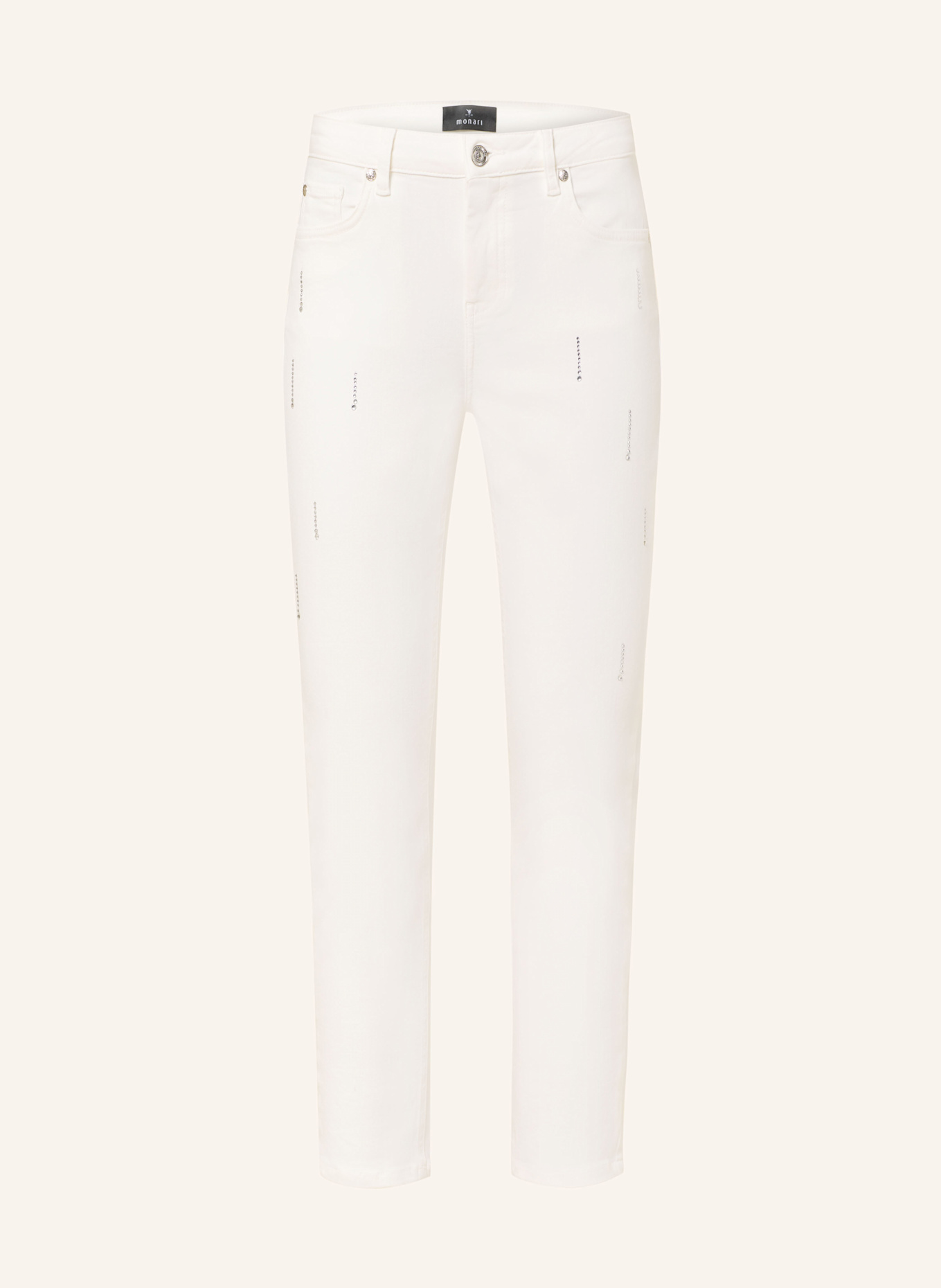 monari Skinny jeans with decorative gems: WHITE