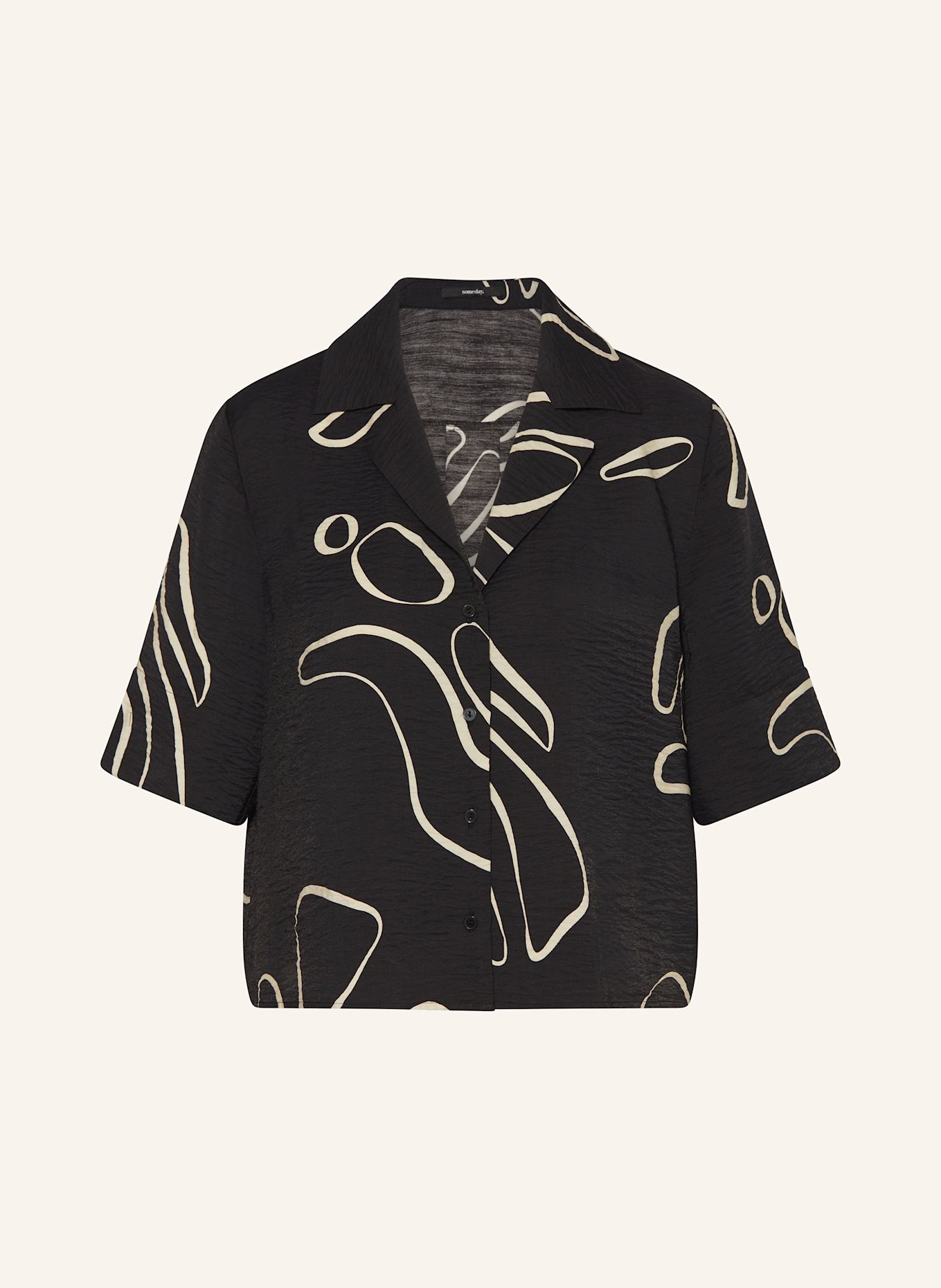 someday Cropped-Hemdbluse ZESORA: SCHWARZ / CREME