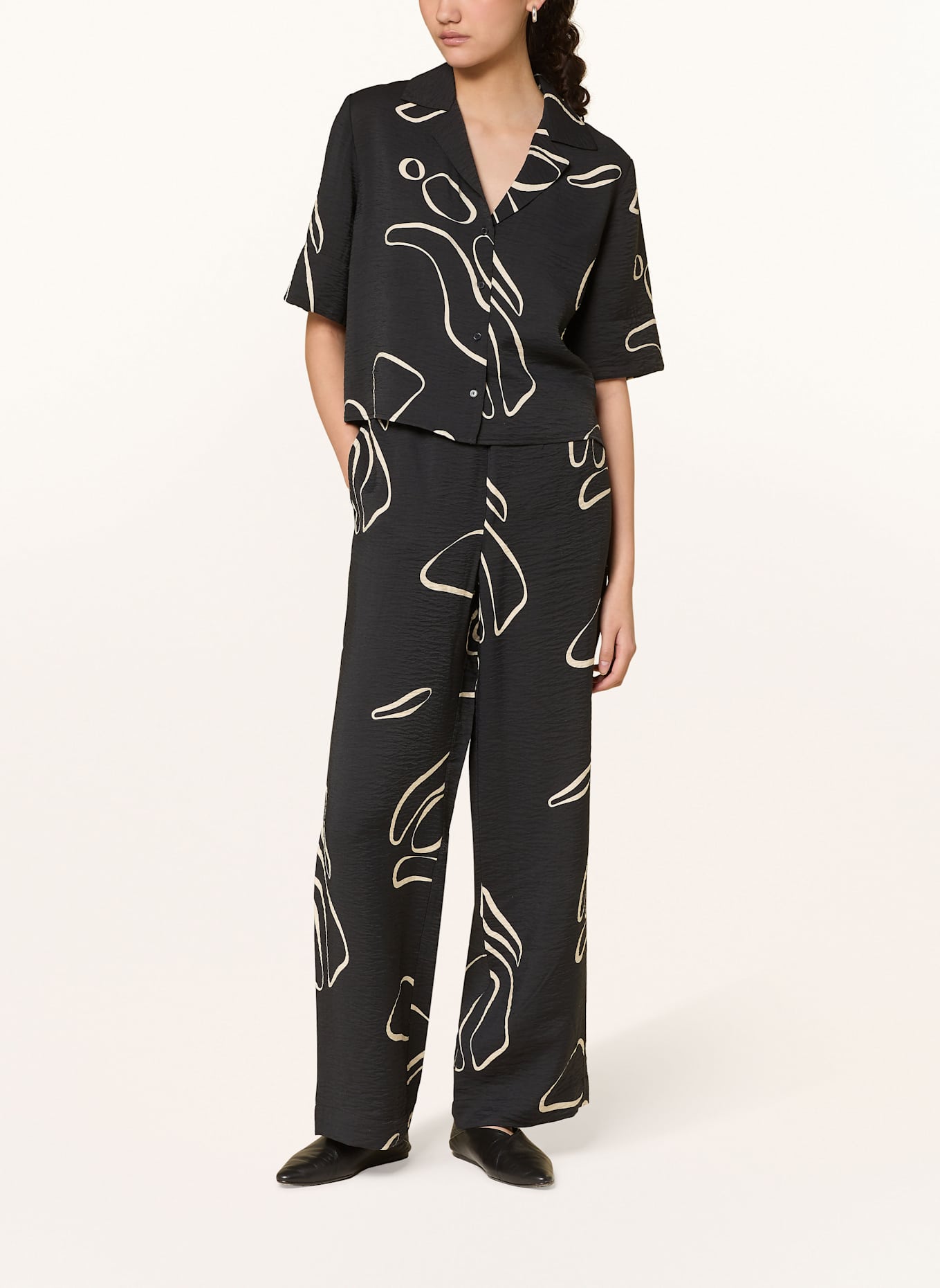 someday Cropped-Hemdbluse ZESORA: SCHWARZ / CREME