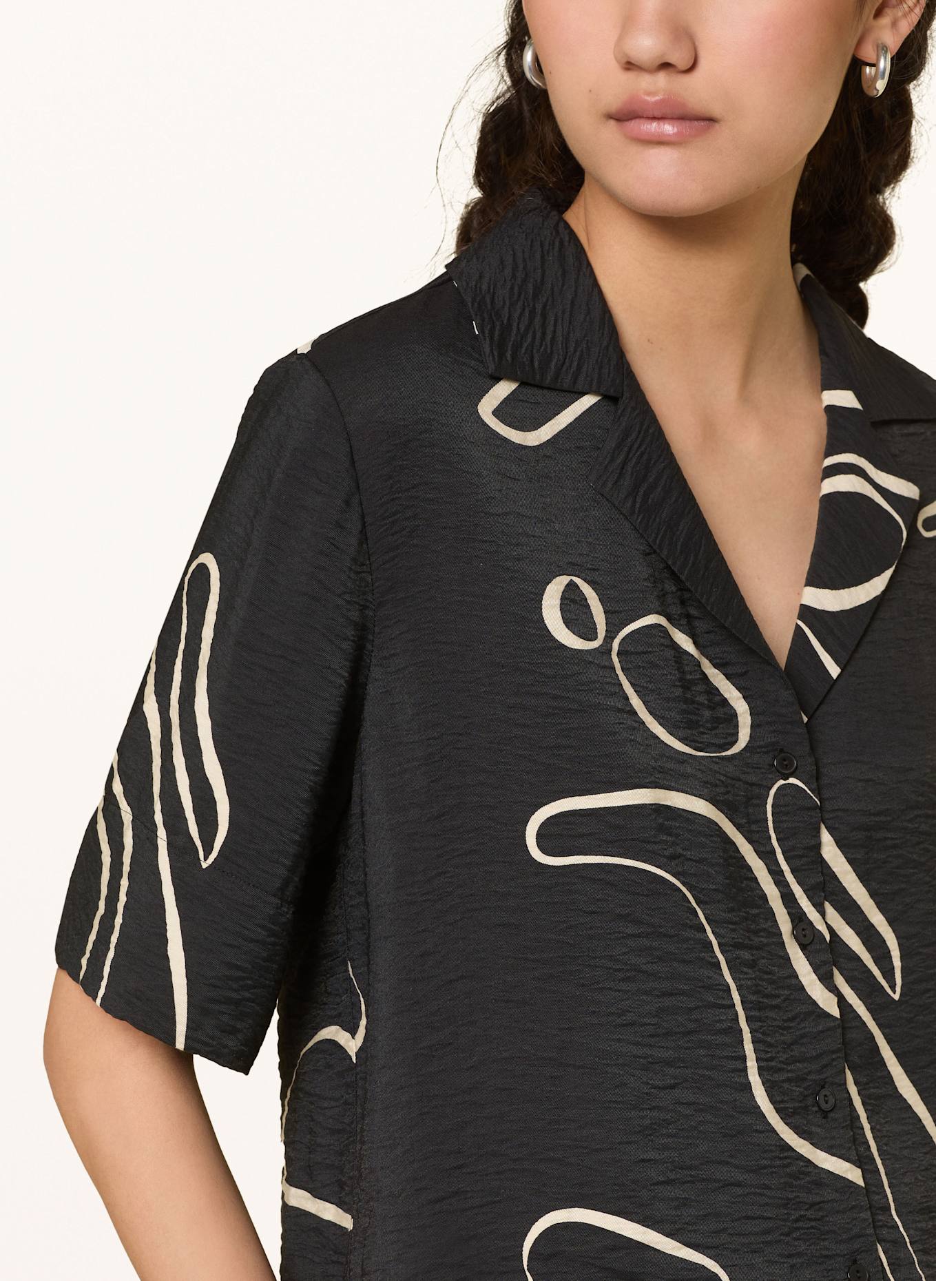 someday Cropped-Hemdbluse ZESORA: SCHWARZ / CREME