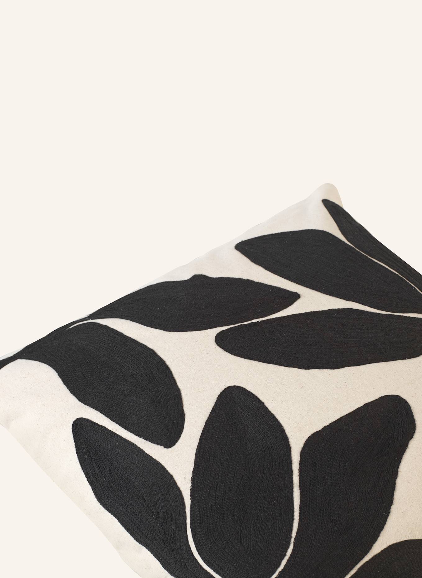 BROSTE COPENHAGEN Dekokissenhülle HERBERT: CREME / SCHWARZ