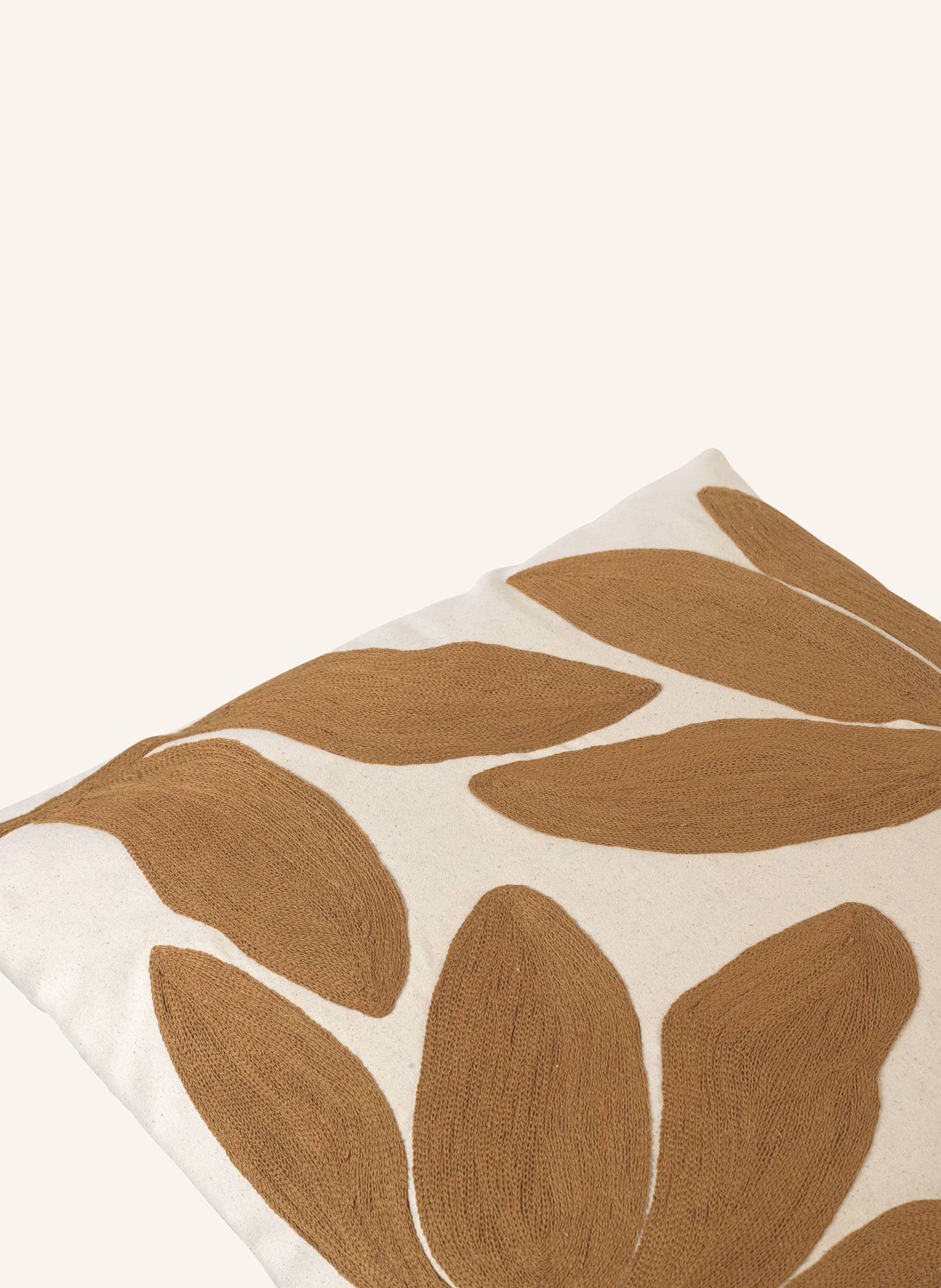 BROSTE COPENHAGEN Decorative cushion cover HERBERT, Color: CREAM/ COGNAC (Image 2)