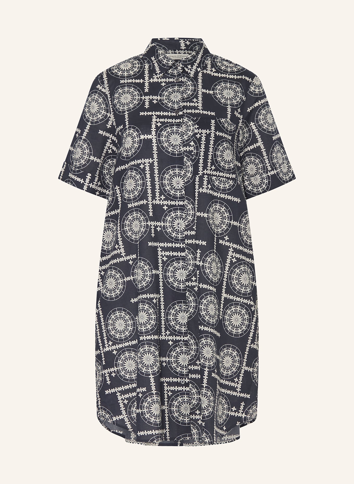 Marc O'Polo Hemdblusenkleid: DUNKELBLAU/ ECRU