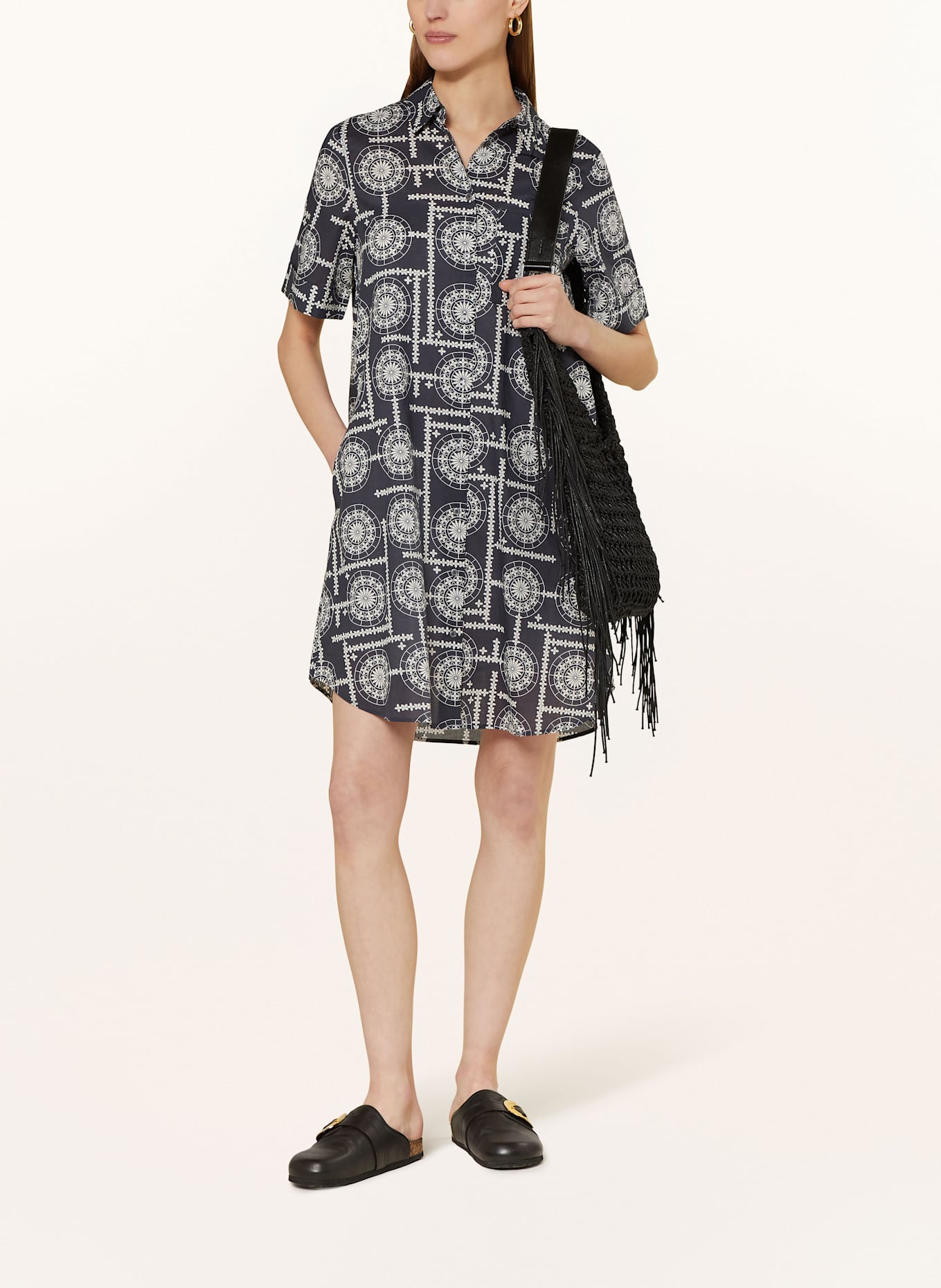 Marc O'Polo Hemdblusenkleid: DUNKELBLAU/ ECRU