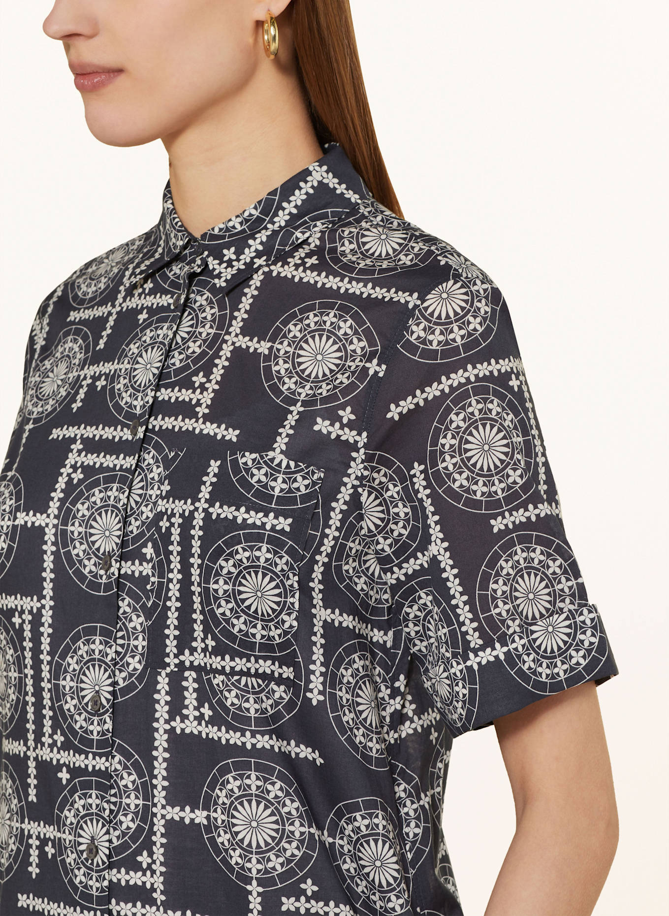 Marc O'Polo Hemdblusenkleid: DUNKELBLAU/ ECRU