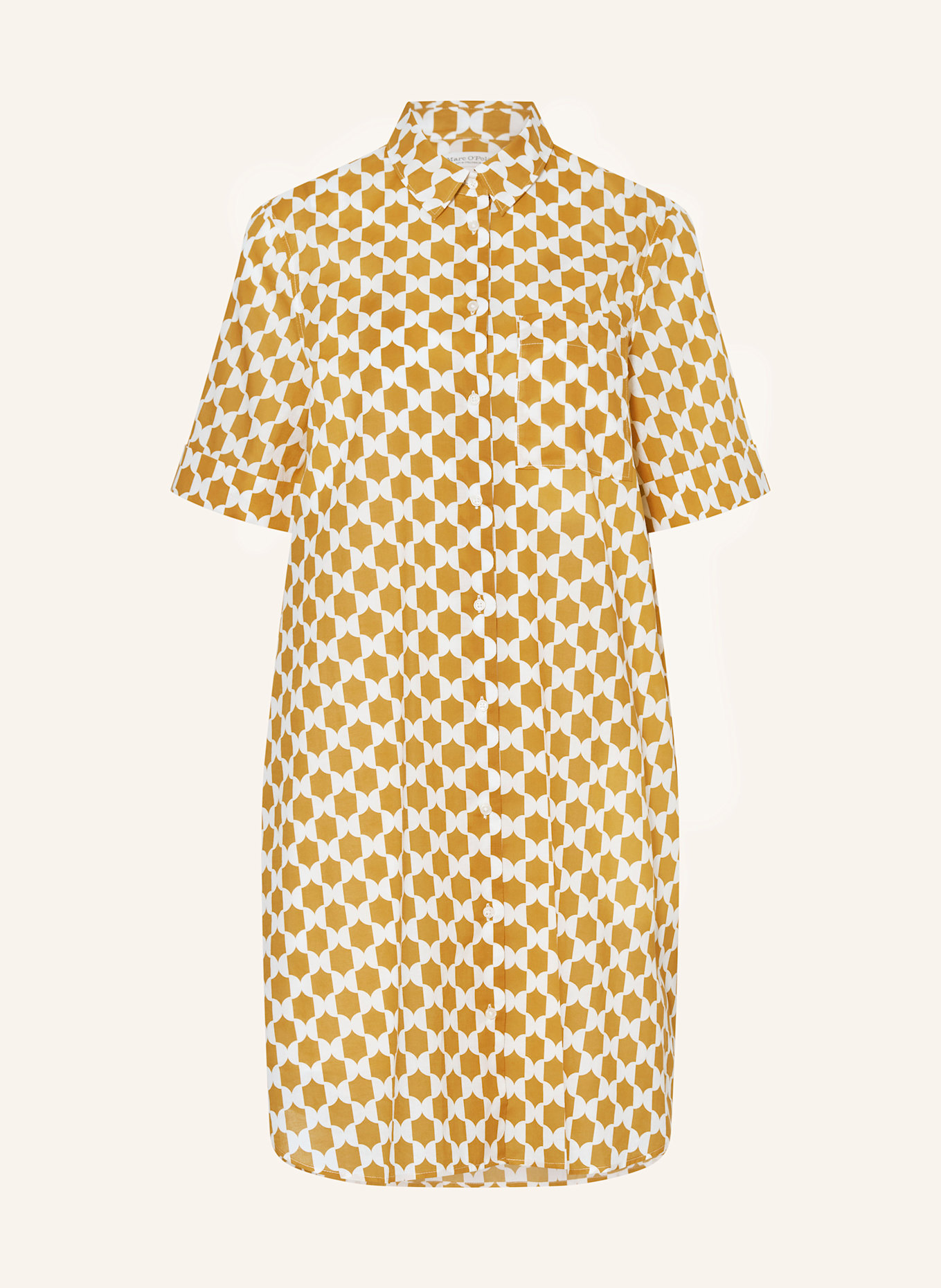 Marc O'Polo Hemdblusenkleid: DUNKELORANGE/ WEISS
