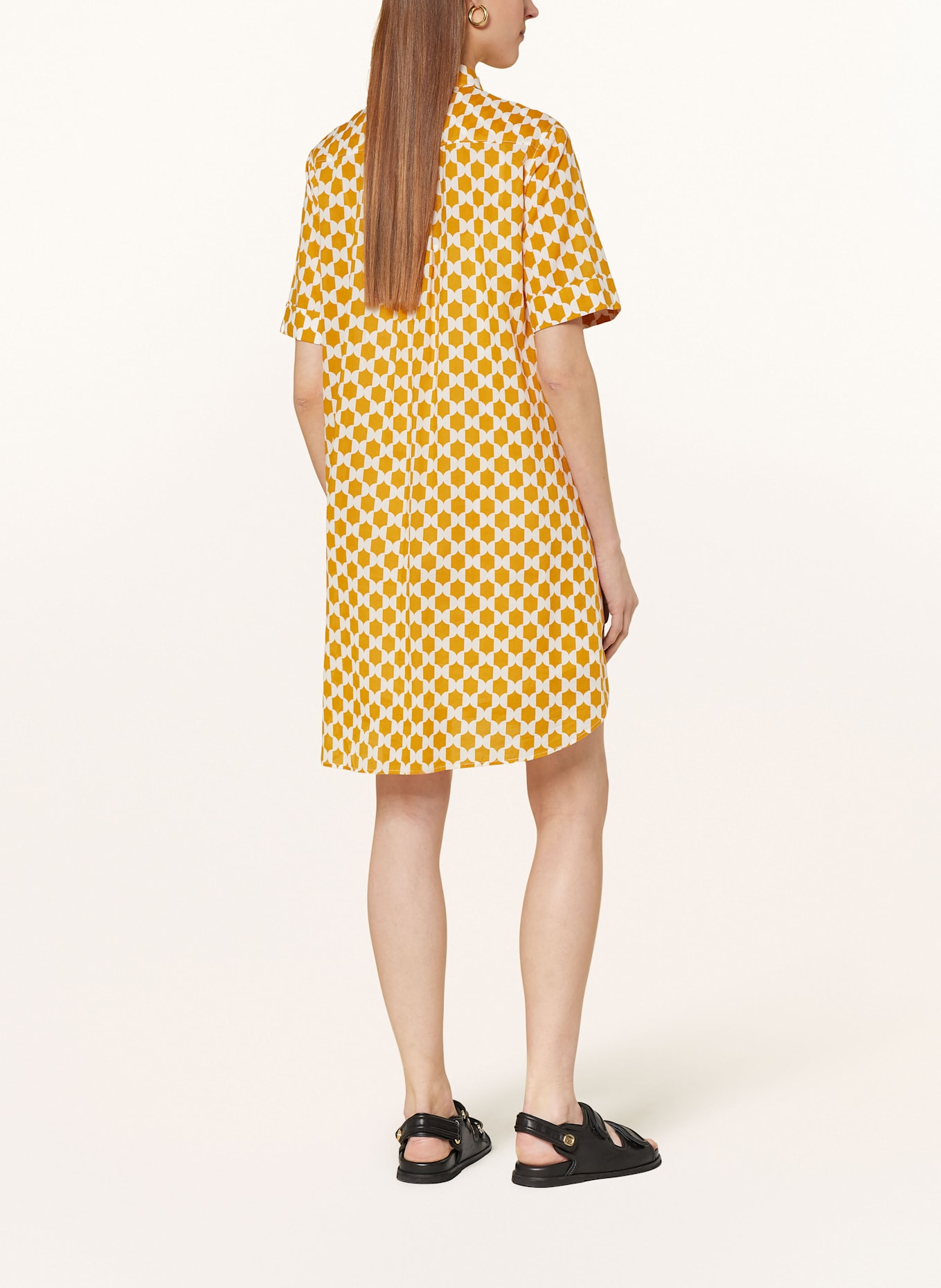 Marc O'Polo Hemdblusenkleid: DUNKELORANGE/ WEISS
