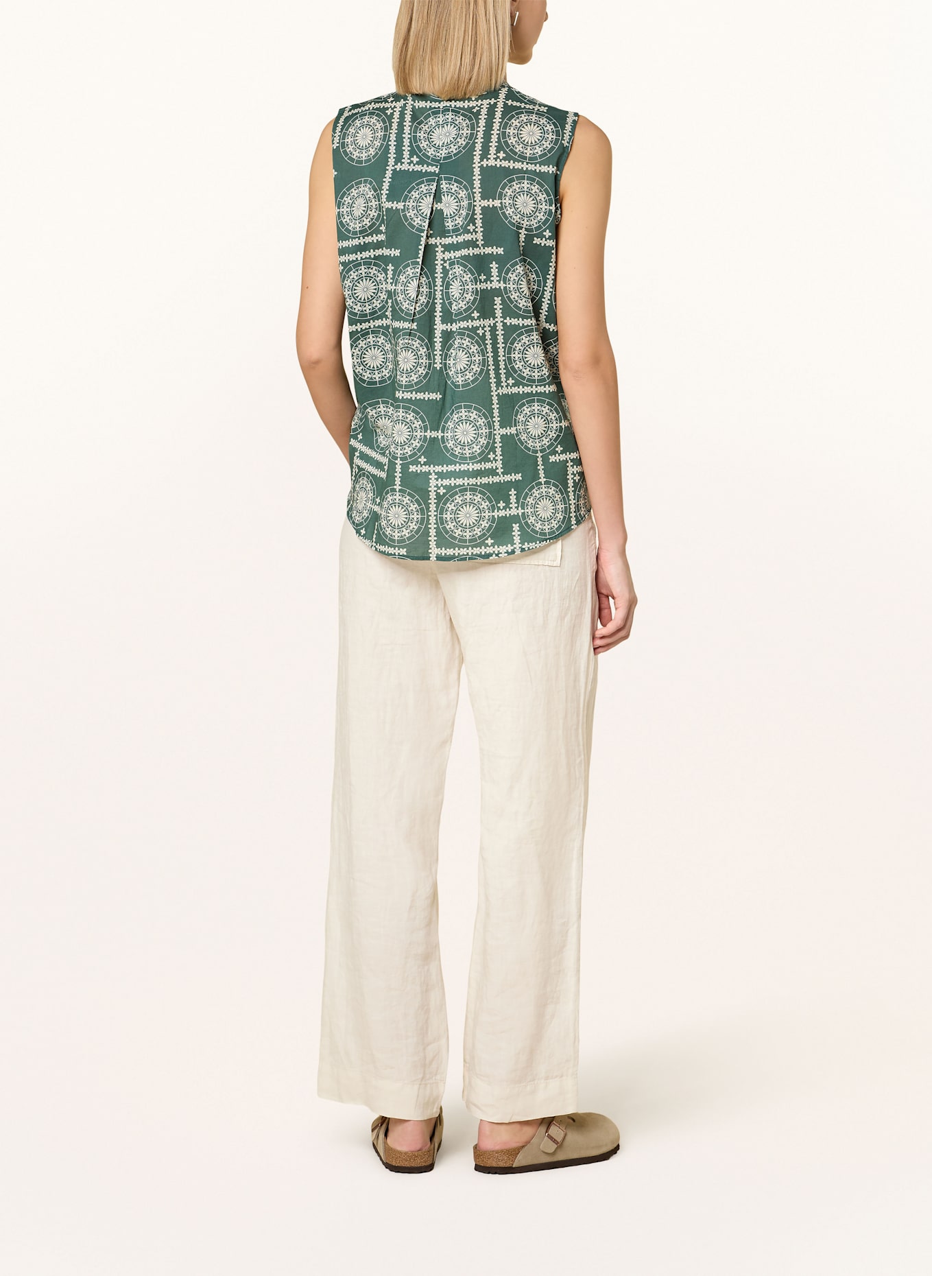 Marc O'Polo Top: ZELENÁ / KRÉMOVÁ