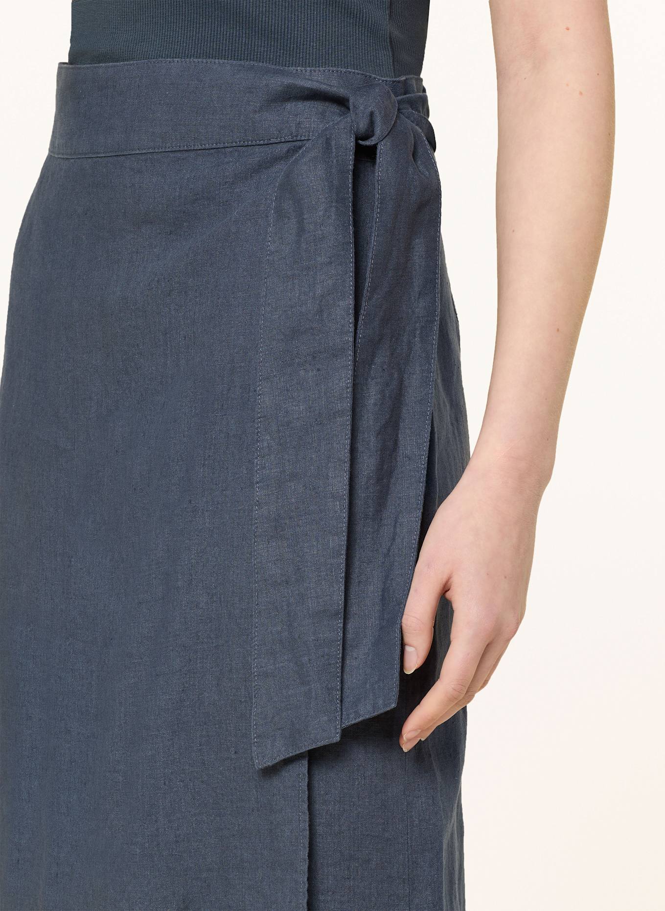 Marc O'Polo Wickelrock aus Leinen: DUNKELBLAU
