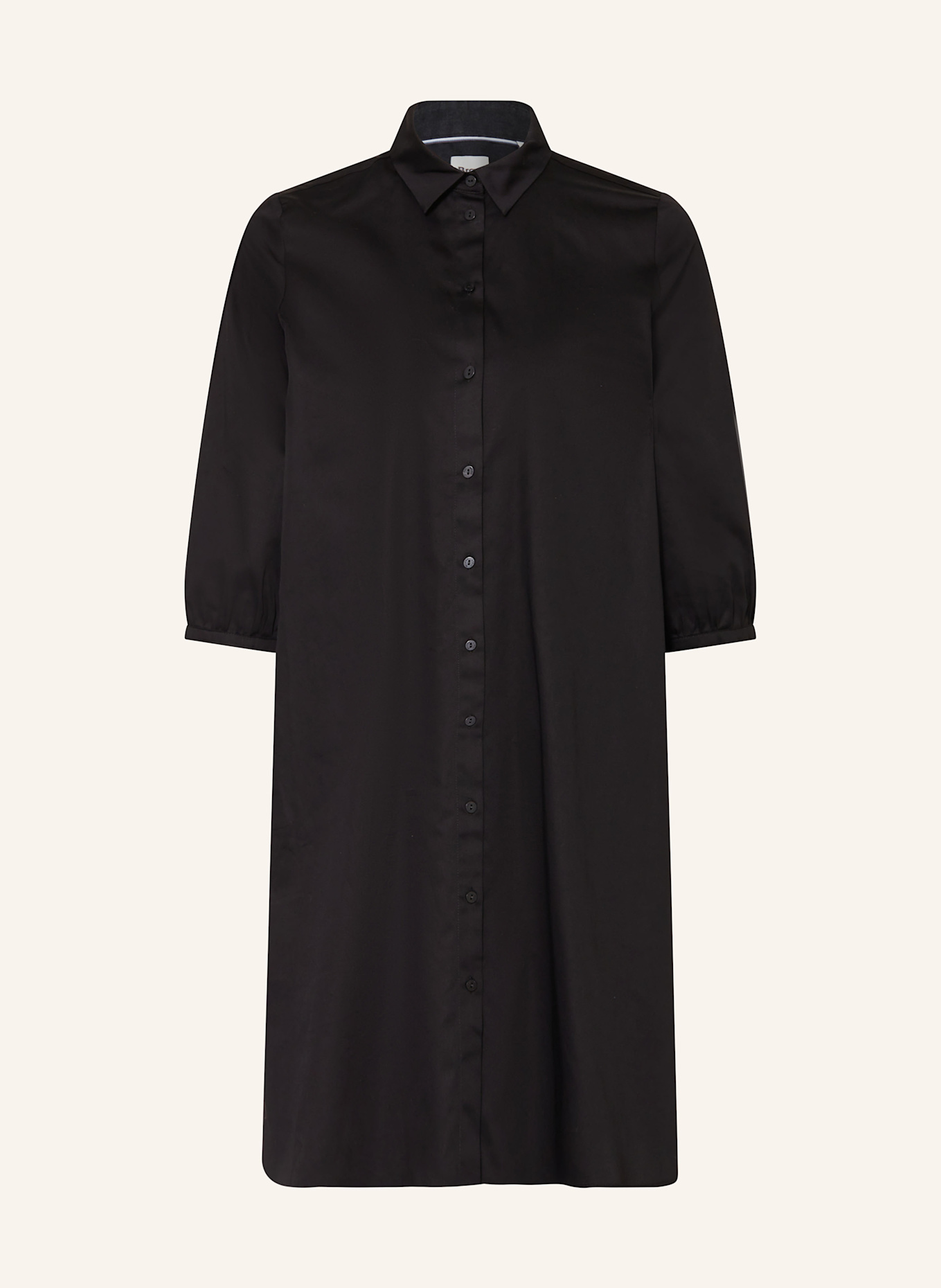 MILANO ITALY Robe chemise à manches 3/4: NOIR