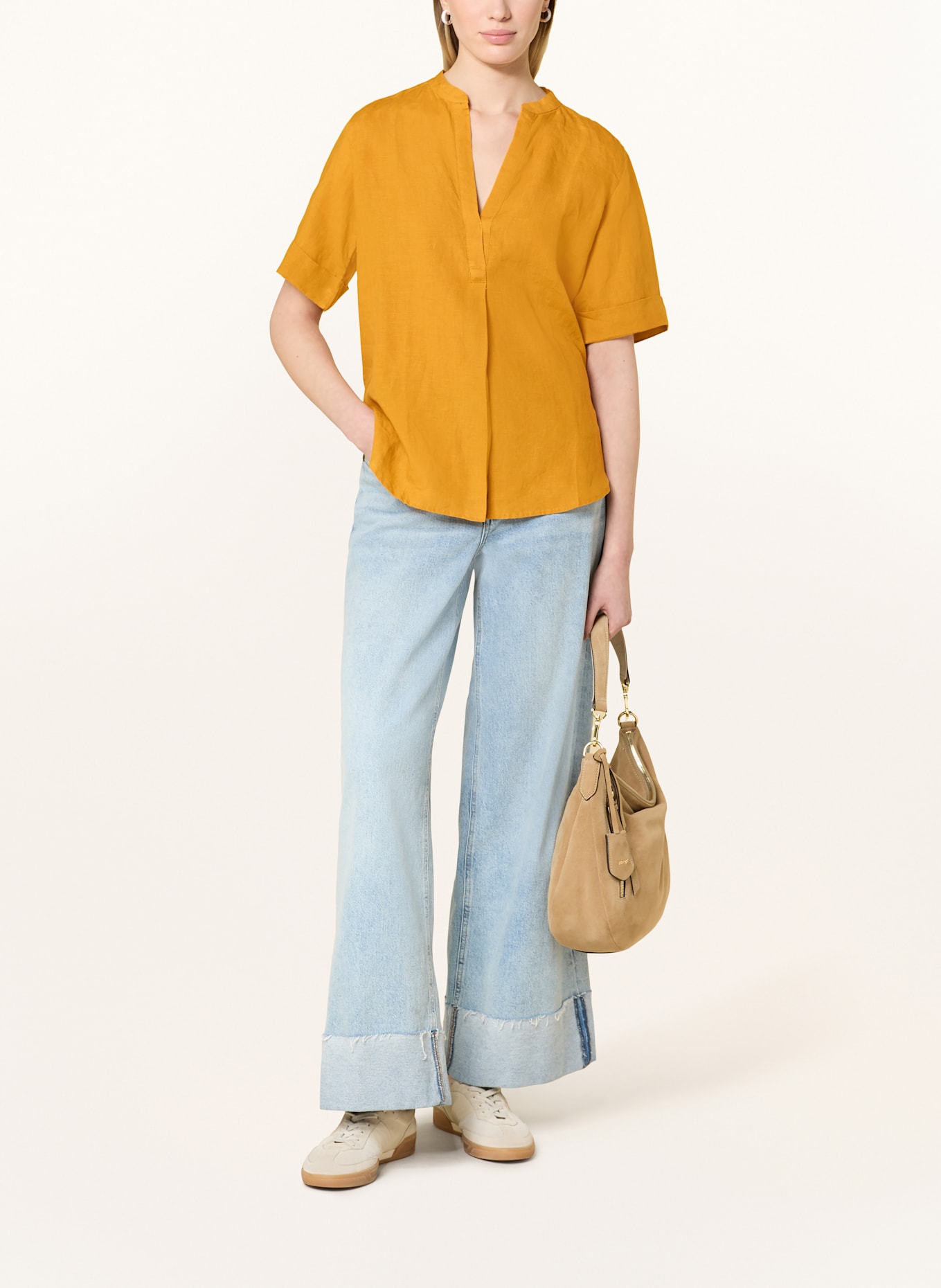 Marc O'Polo Blusenshirt aus Leinen: DUNKELGELB