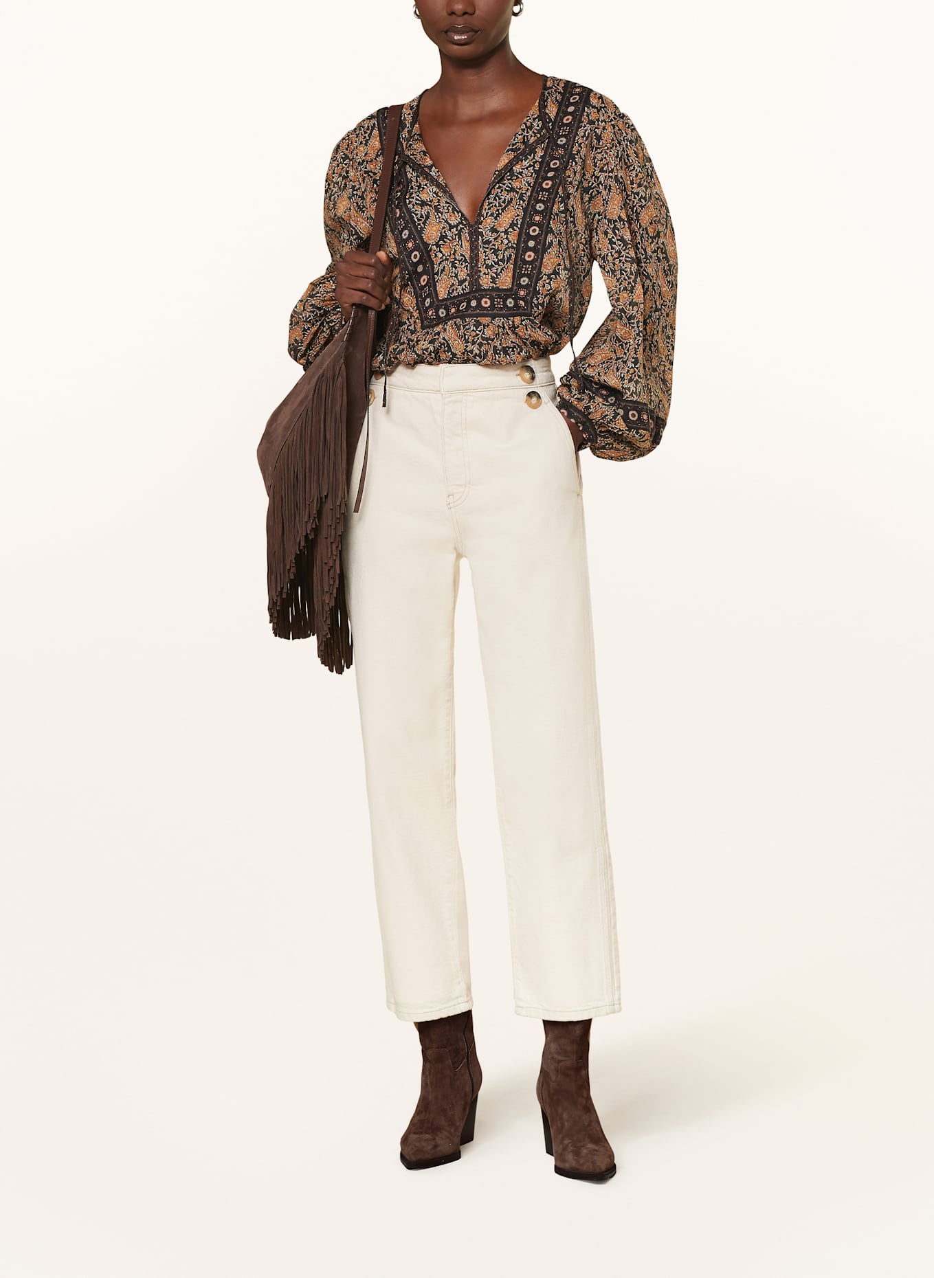 ba&sh 7/8-Jeans AIMMER: ECRU OFF WHITE