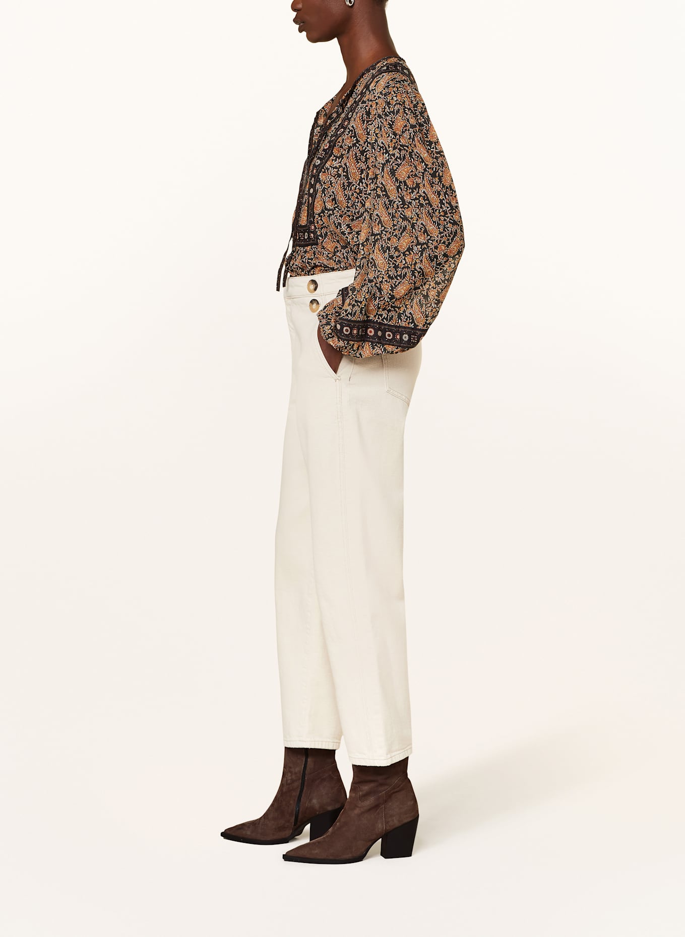 ba&sh 7/8-Jeans AIMMER: ECRU OFF WHITE