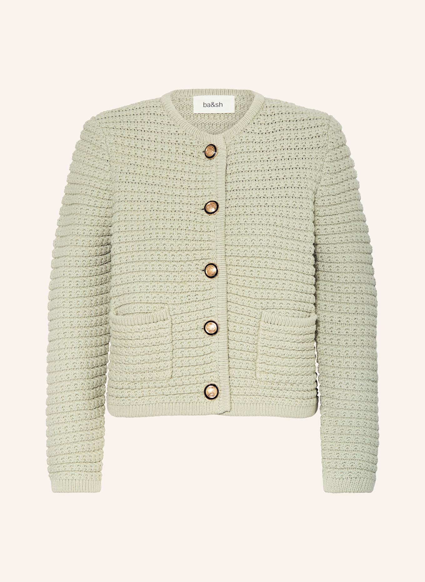 ba&sh Pletený kardigan GASPARD: SVĚTLE ZELENÁ