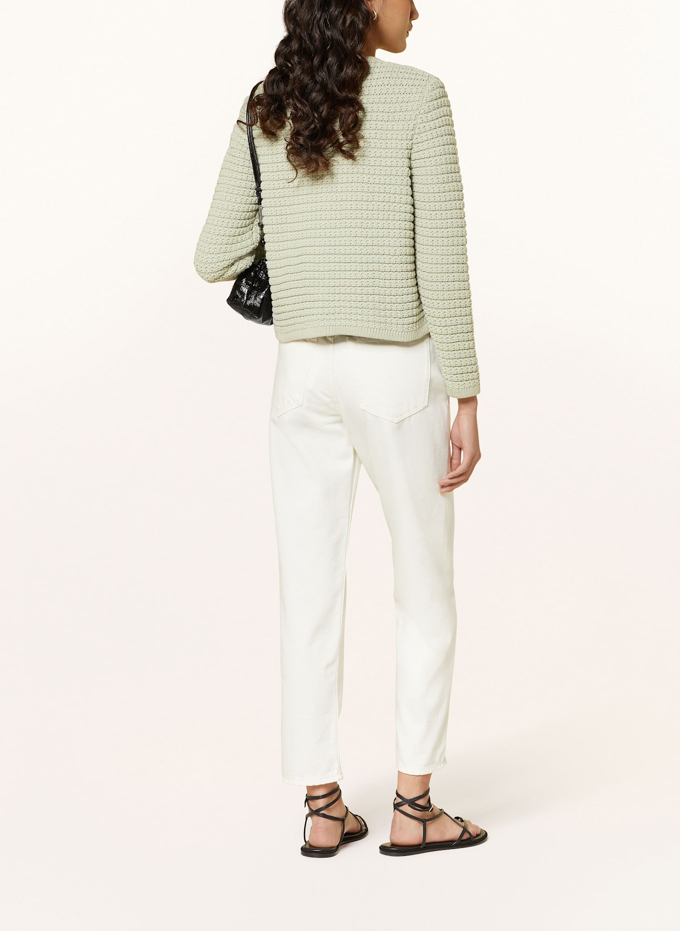 ba&sh Pletený kardigan GASPARD: SVĚTLE ZELENÁ