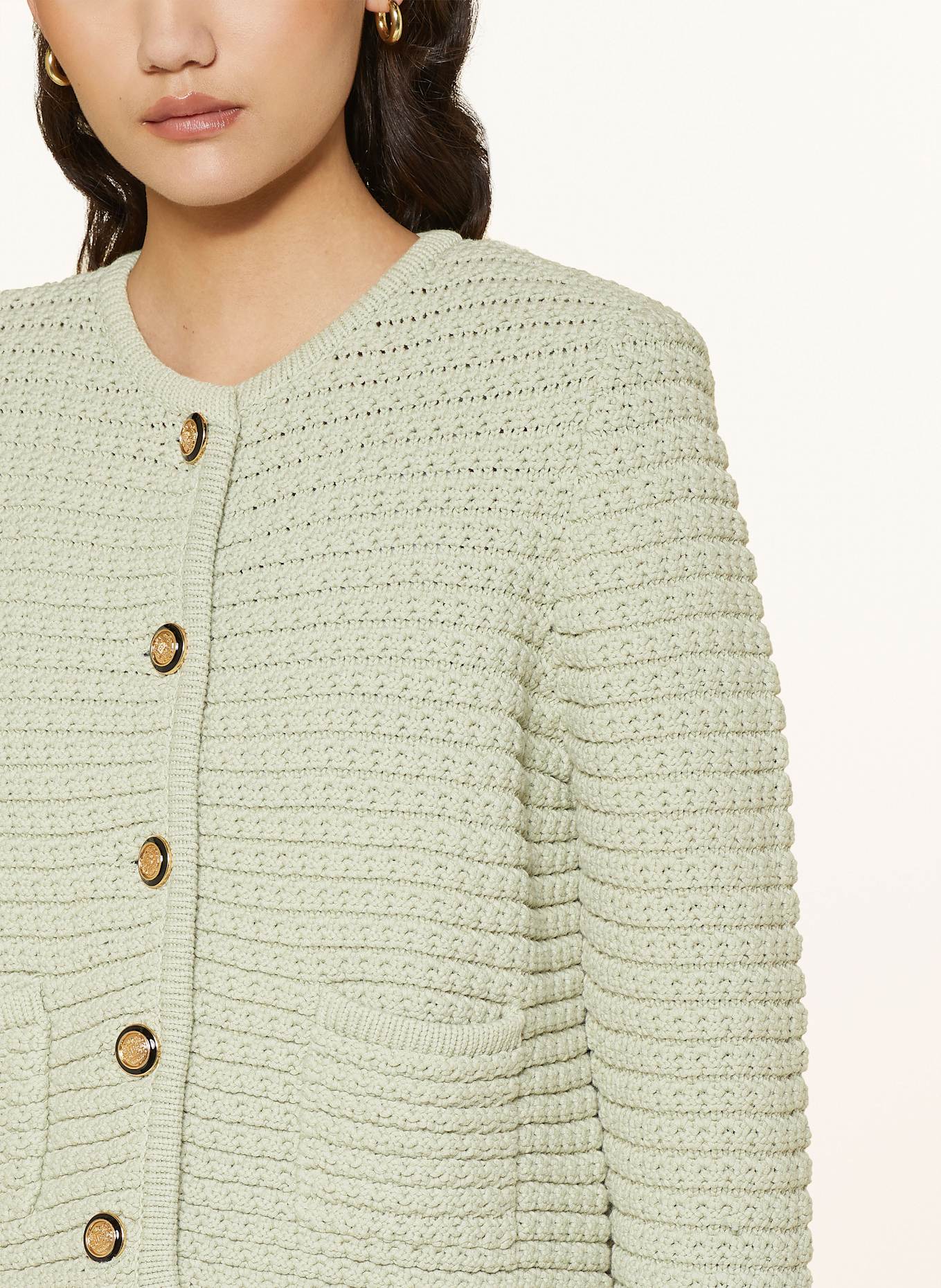 ba&sh Pletený kardigan GASPARD: SVĚTLE ZELENÁ