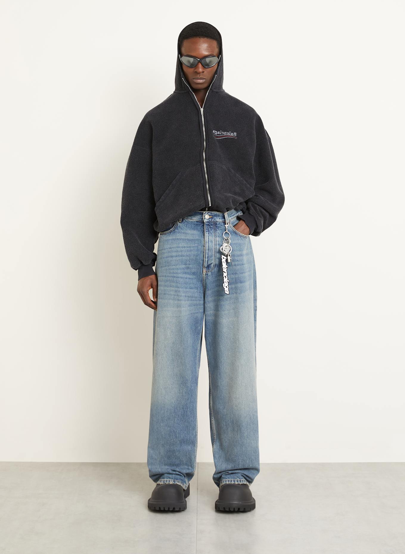 BALENCIAGA Sweatjacke: SCHWARZ