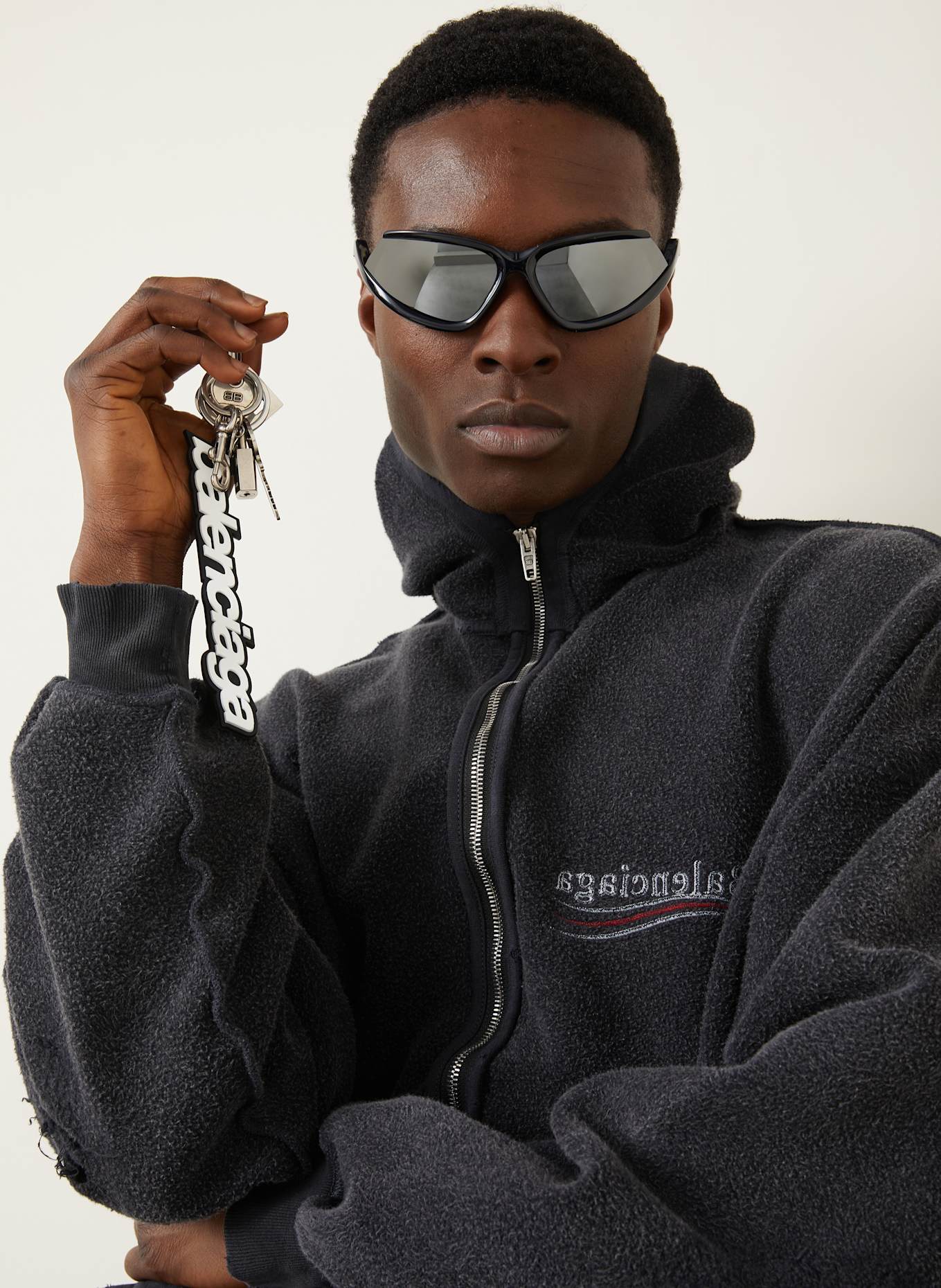 BALENCIAGA Sweatjacke: SCHWARZ