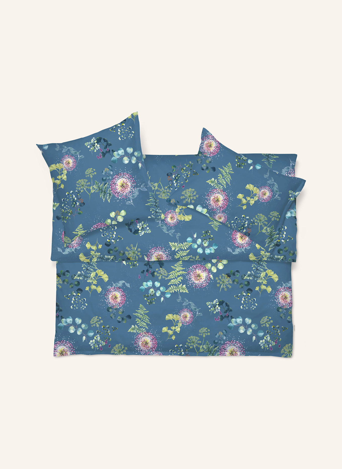 SCHLOSSBERG Bettbezug NELE: PETROL / FUCHSIA / GELB