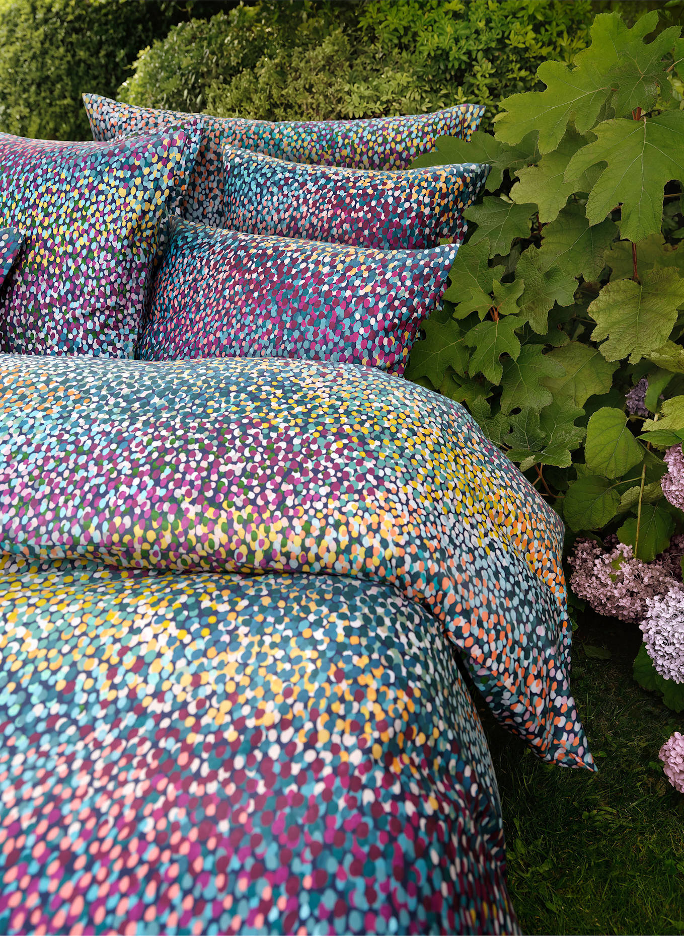 SCHLOSSBERG Bettbezug JANA: FUCHSIA / GELB / PETROL