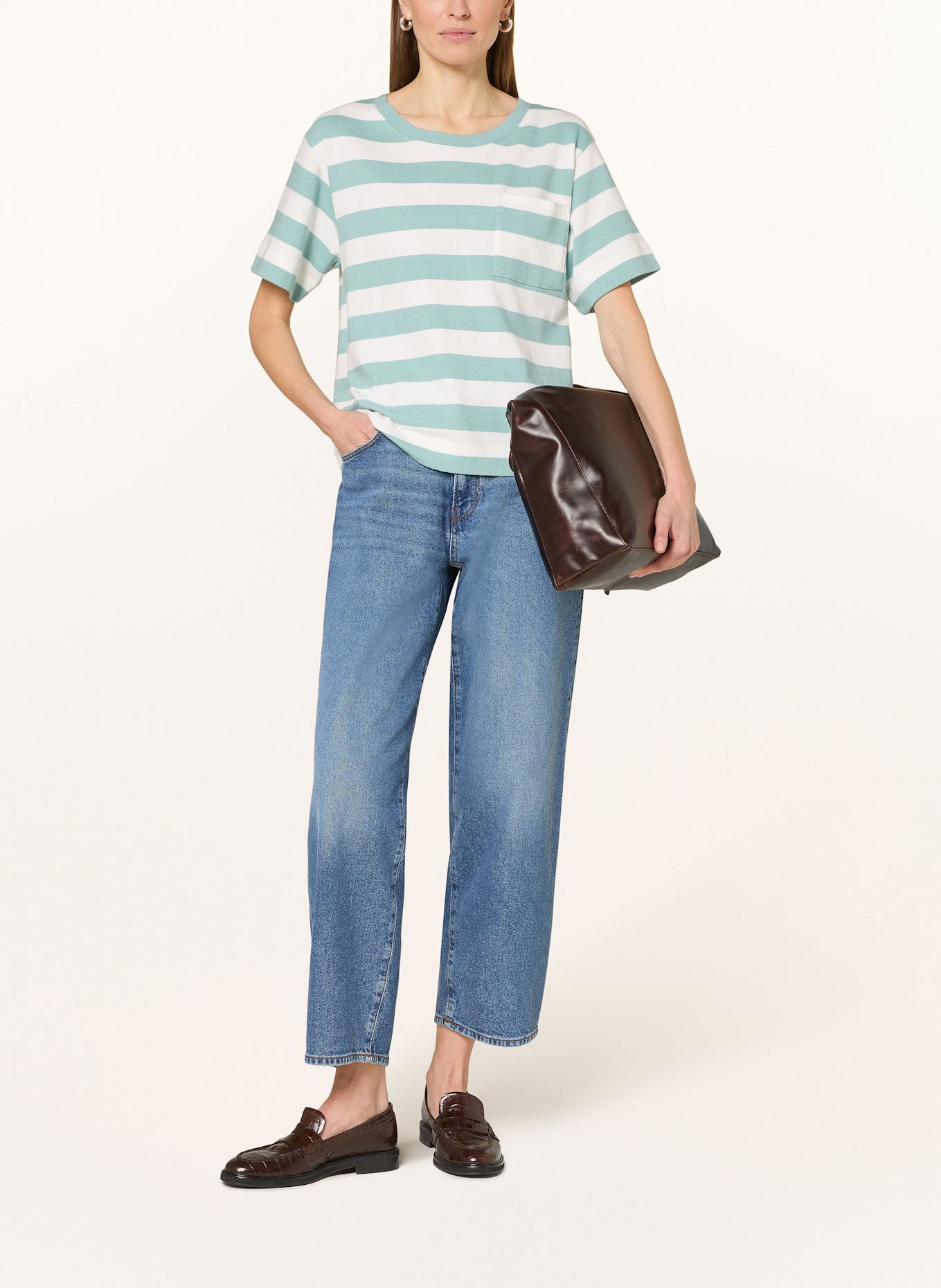 Marc O'Polo T-Shirt: WEISS / TÜRKIS