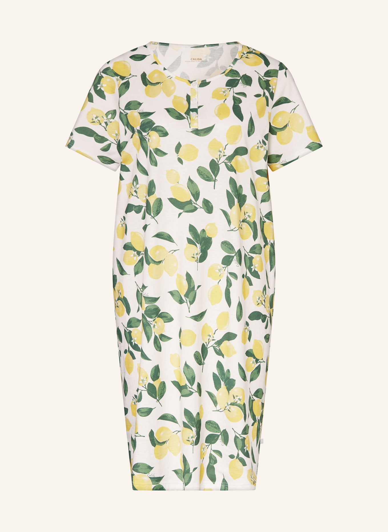 CALIDA Nachthemd FRUITY DREAMS: CREME / GRÜN / GELB