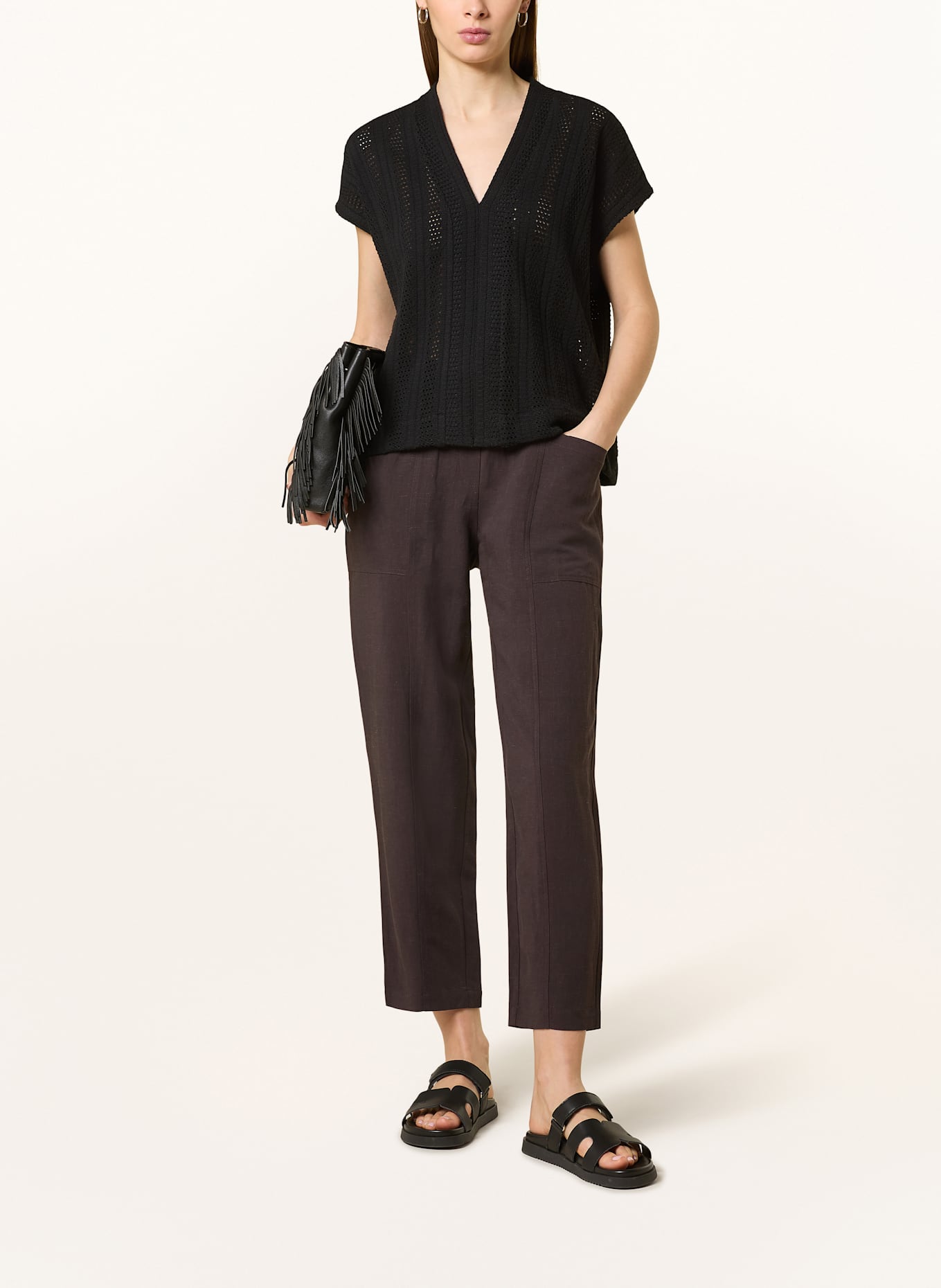 OPUS Strickshirt SANIELA: SCHWARZ