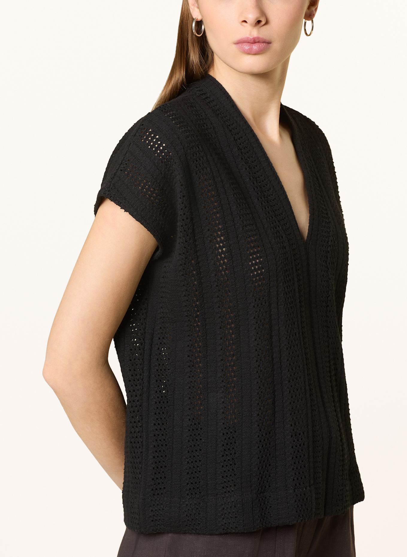 OPUS Strickshirt SANIELA: SCHWARZ