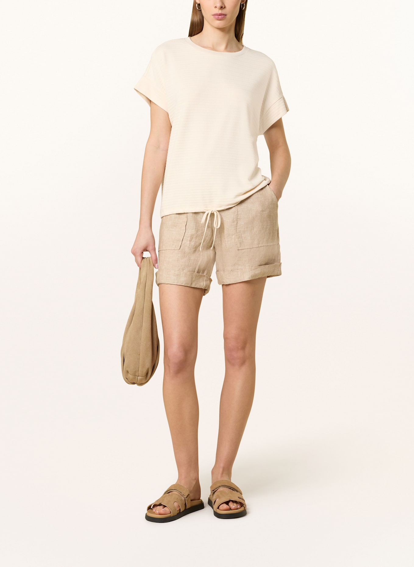 OPUS T-Shirt SOLKE: ECRU