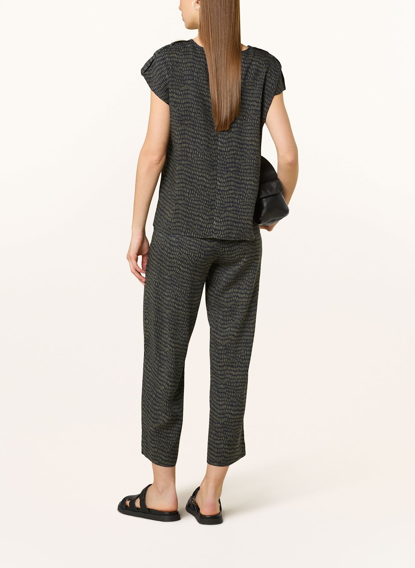 OPUS Blusenshirt FERENA SPLASH: DUNKELBLAU / OLIV