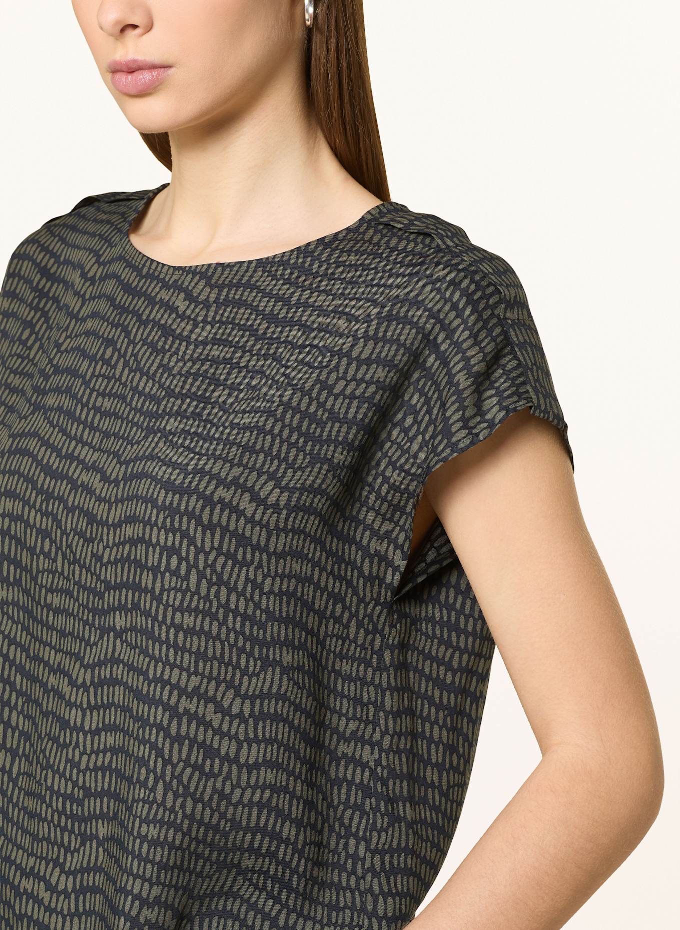 OPUS Blusenshirt FERENA SPLASH: DUNKELBLAU / OLIV