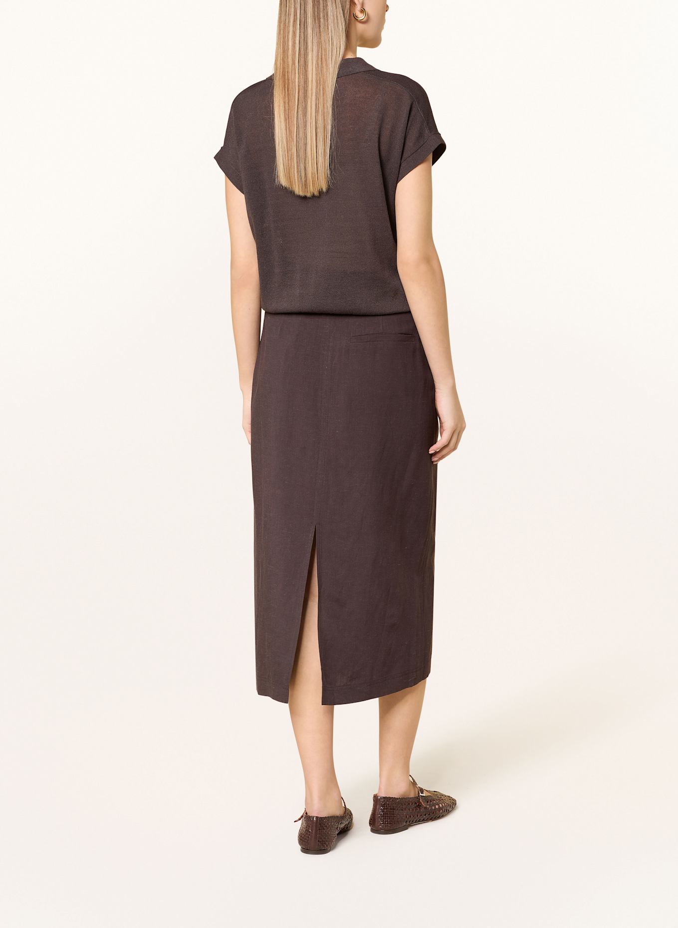 OPUS Strickshirt POSARA: DUNKELBRAUN