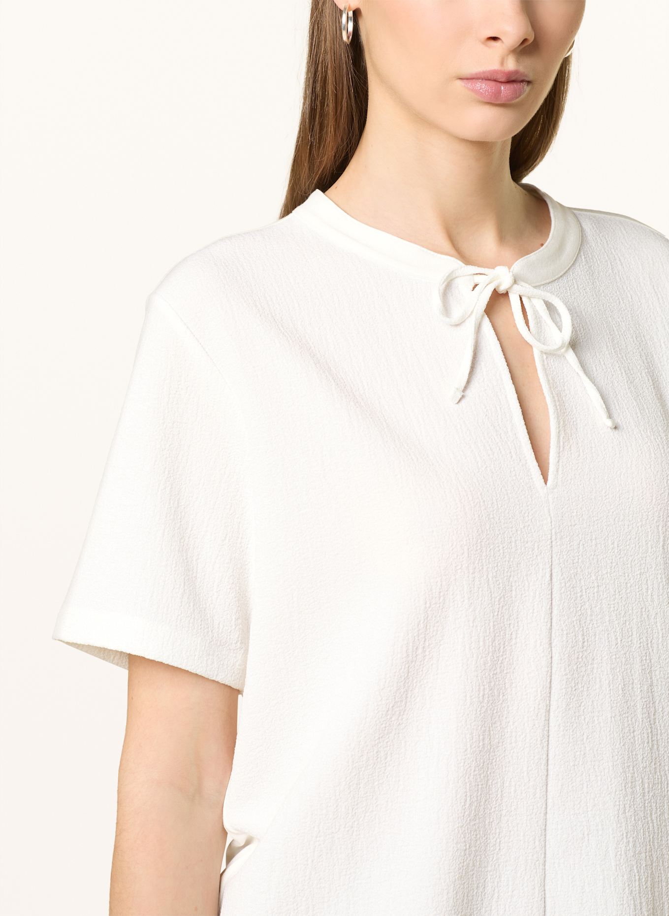 OPUS T-Shirt SERGLI im Materialmix: WEISS