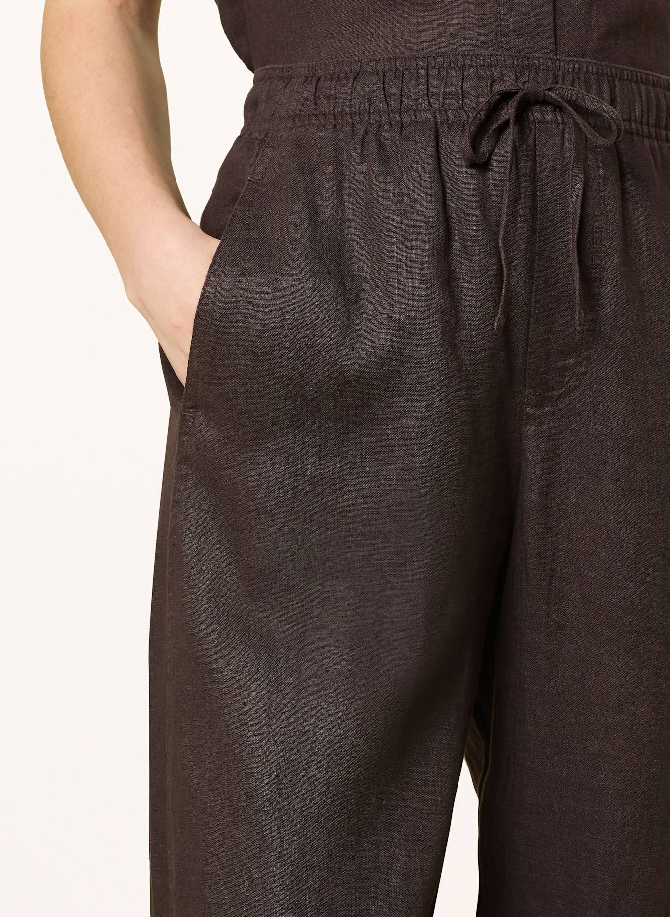 OPUS Marlenehose MILENI aus Leinen: DUNKELBRAUN