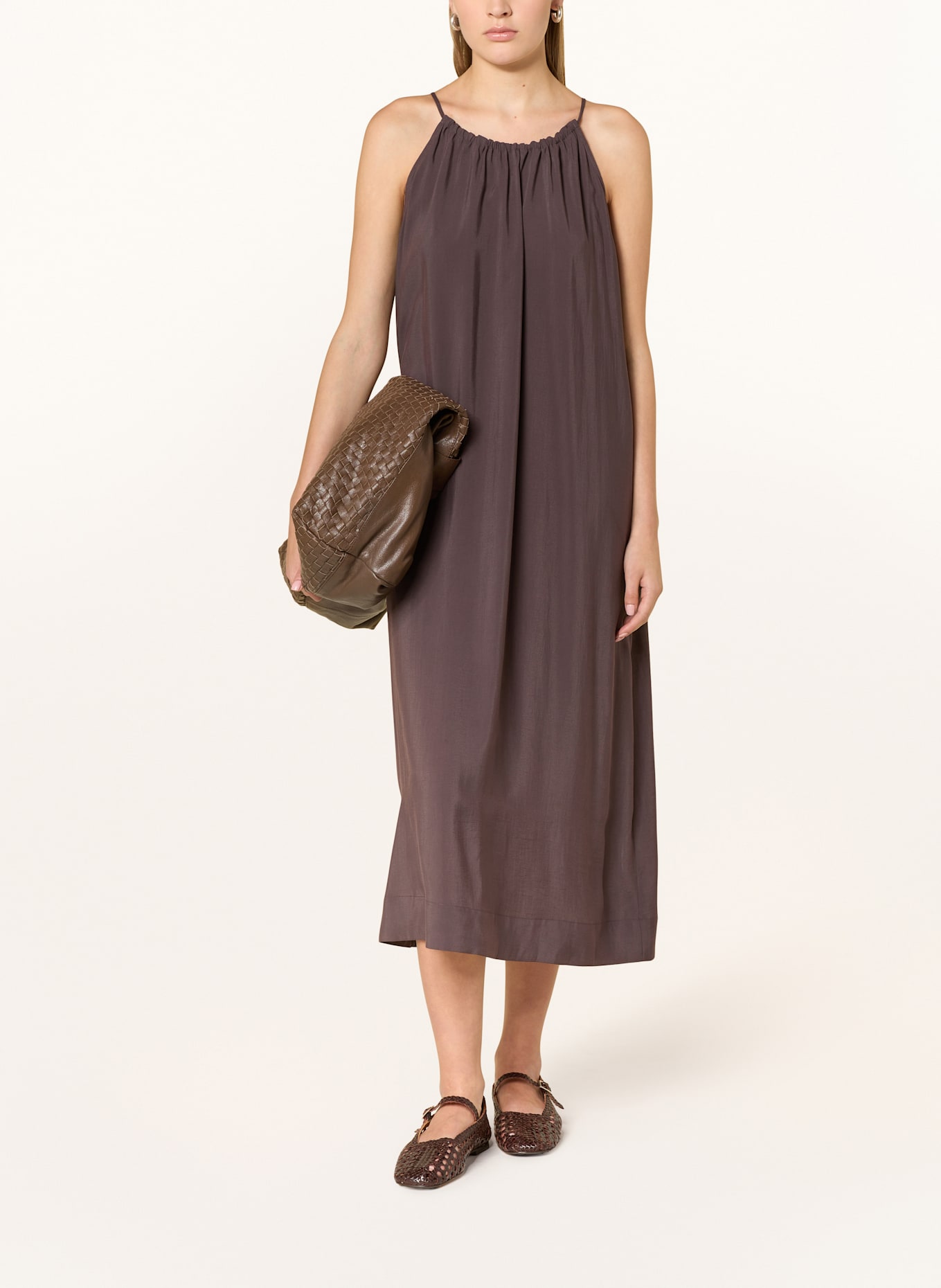 OPUS Kleid WIDALA: DUNKELBRAUN