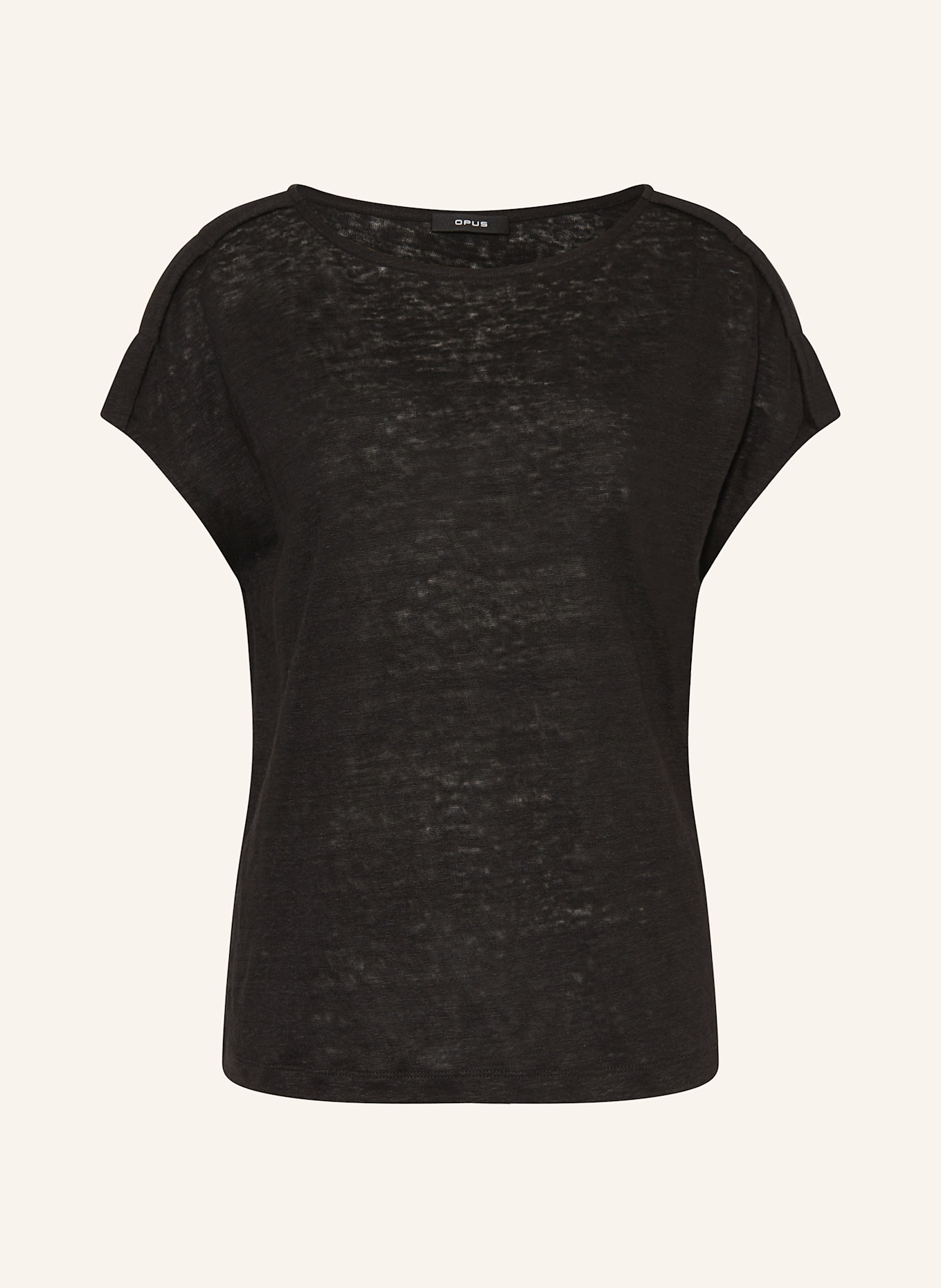 OPUS T-Shirt SOGULI aus Leinen: SCHWARZ