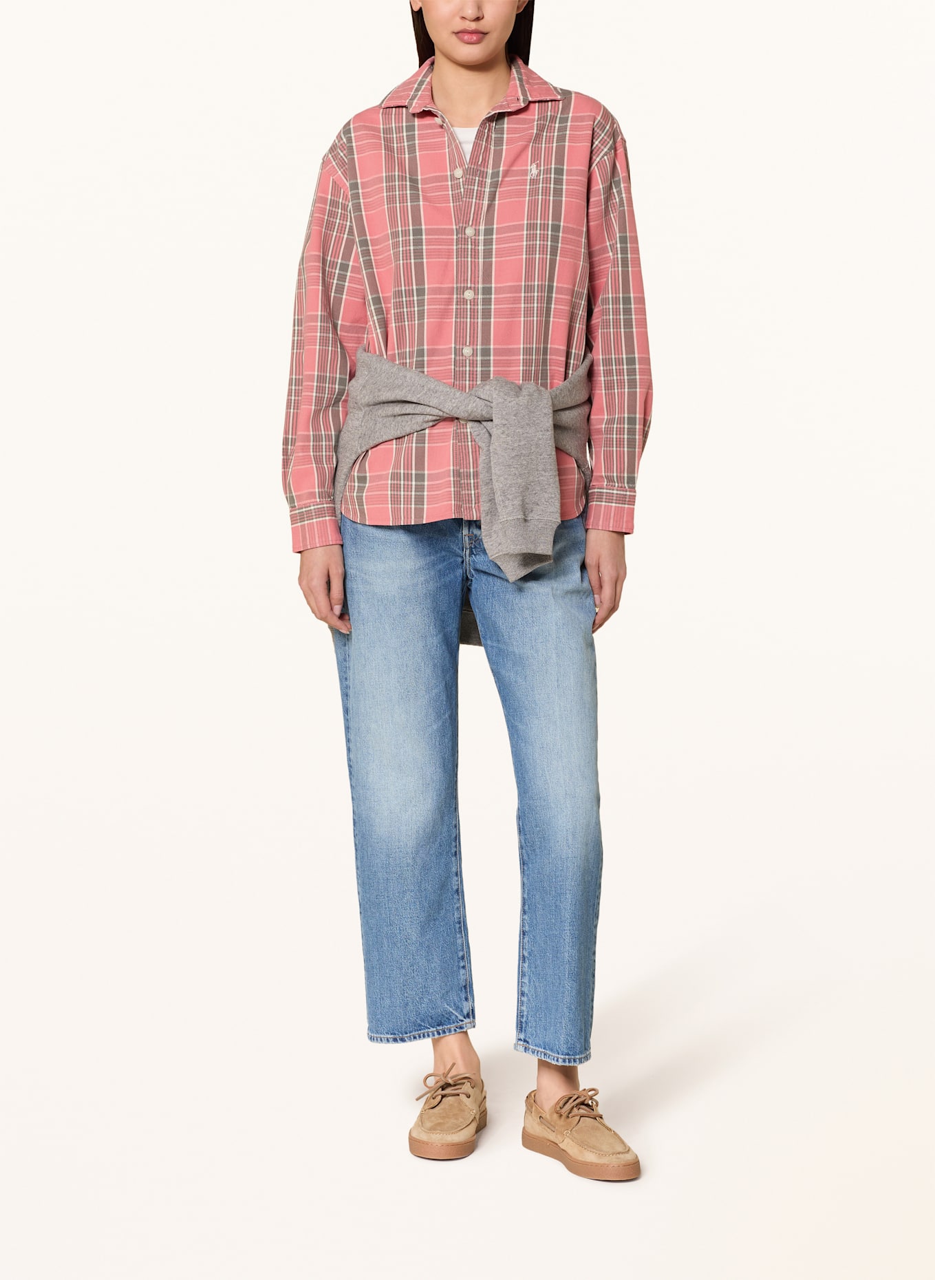 POLO RALPH LAUREN Hemdbluse: HELLROT / KHAKI