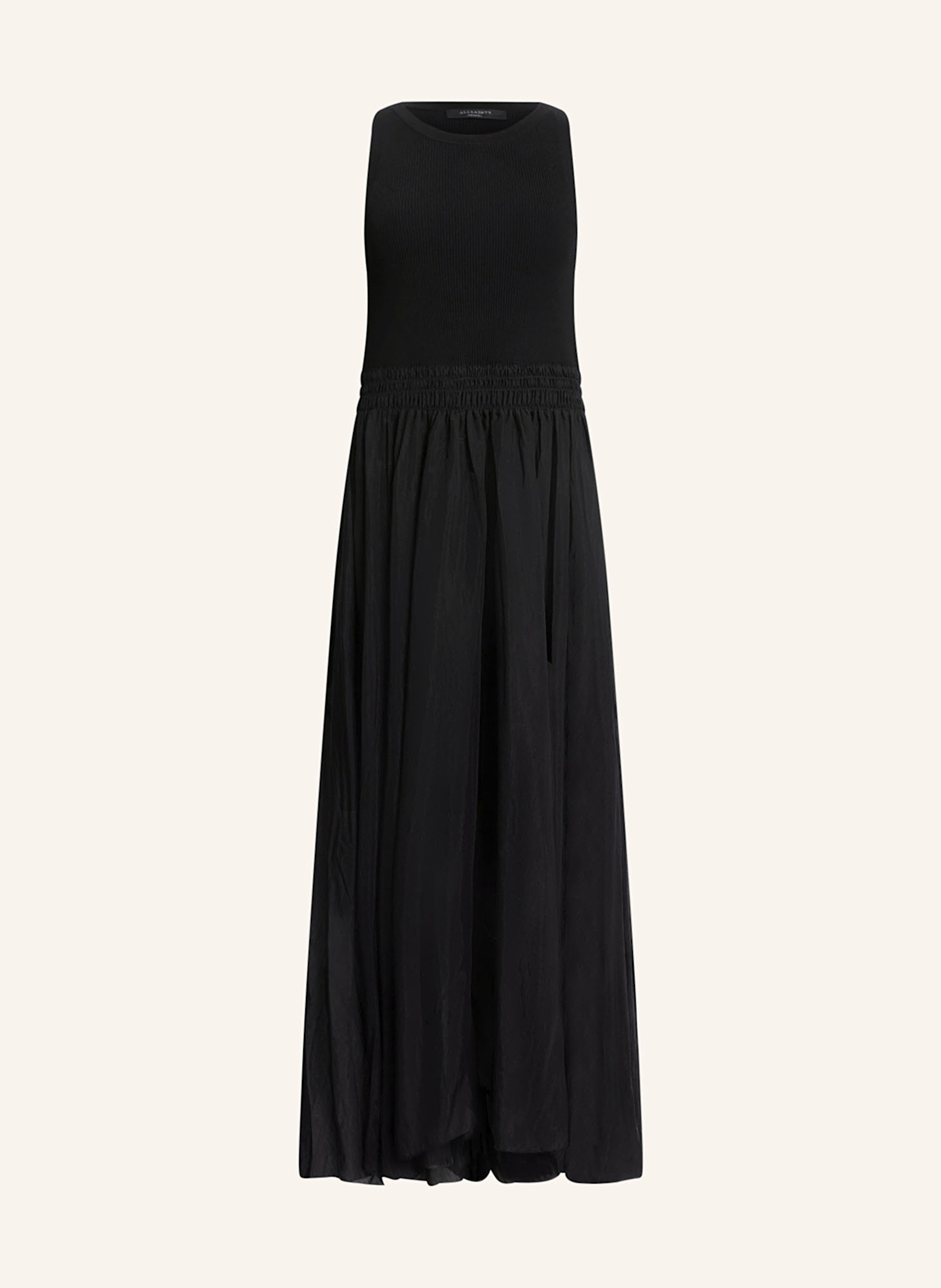 ALLSAINTS ZENIA dress in mixed materials: BLACK