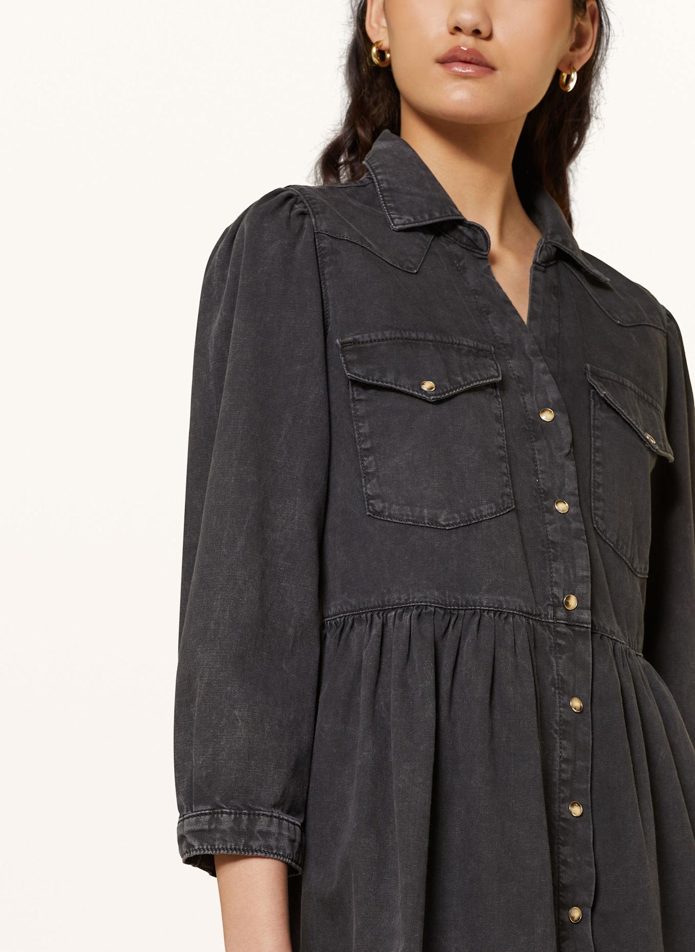 ba&sh Hemdblusenkleid BINONA mit 3/4-Arm: SCHWARZ